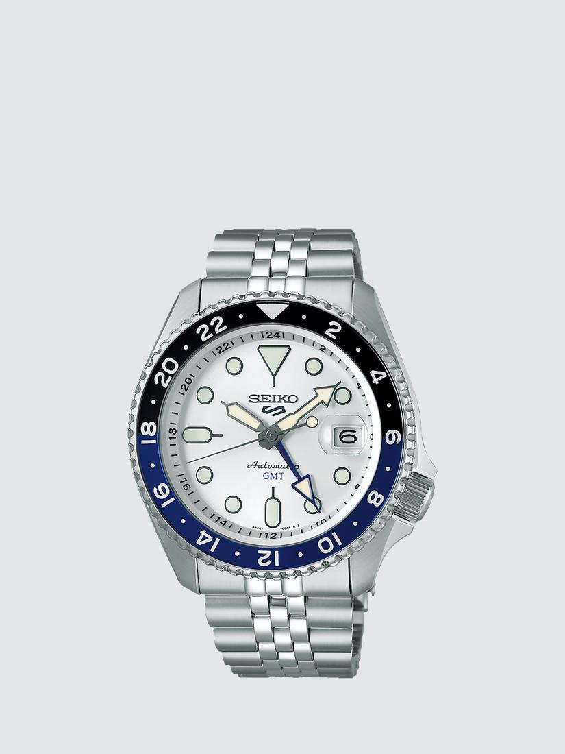 SSK033K1 Men's 5 Sports SKX GMT Date Automatic Bracelet Strap Watch, Silver