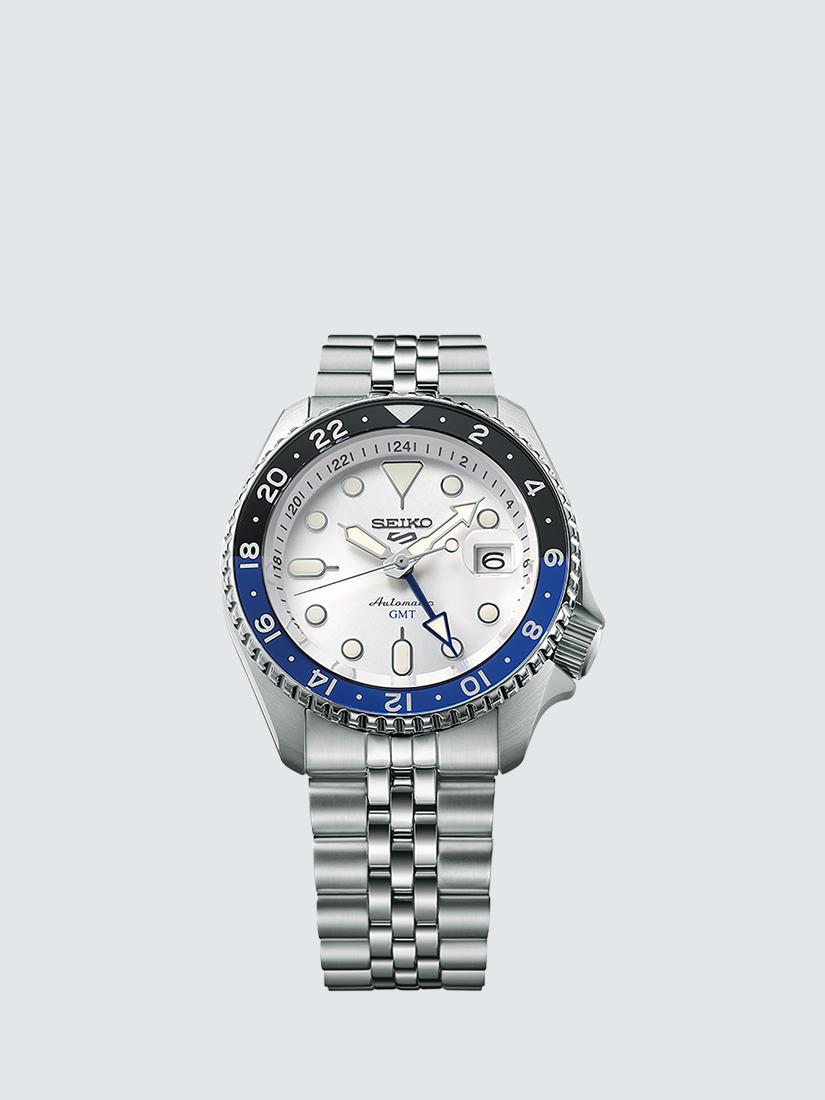 SSK033K1 Men's 5 Sports SKX GMT Date Automatic Bracelet Strap Watch, Silver