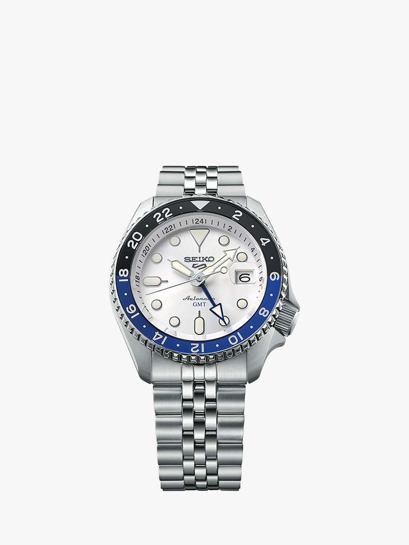 SSK033K1 Men's 5 Sports SKX GMT Date Automatic Bracelet Strap Watch, Silver