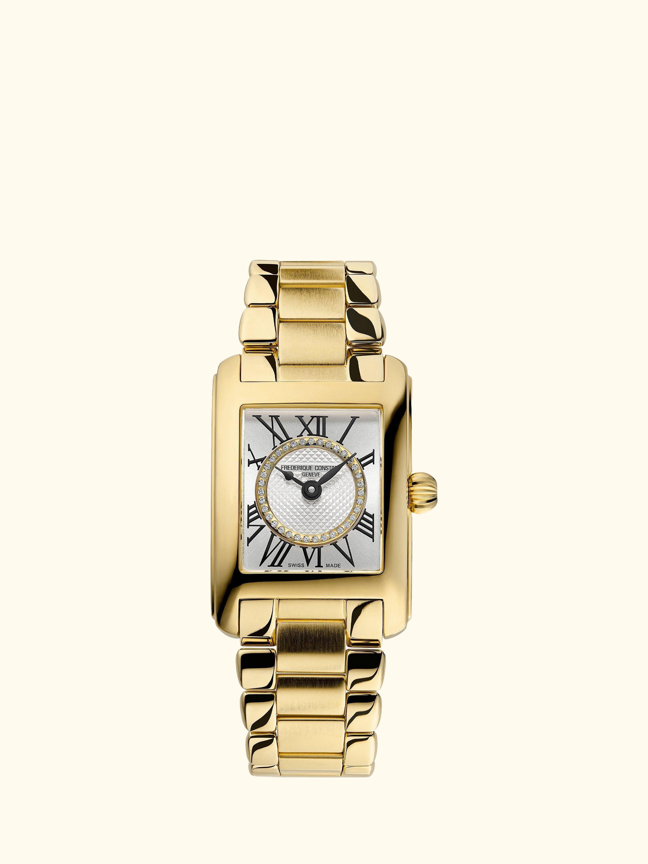 FC-200MCDC25B Women's Classics Carree Bracelet Strap Watch, Gold