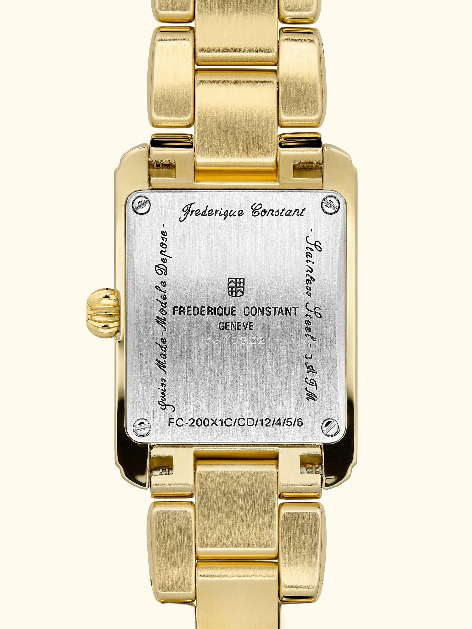 FC-200MCDC25B Women's Classics Carree Bracelet Strap Watch, Gold