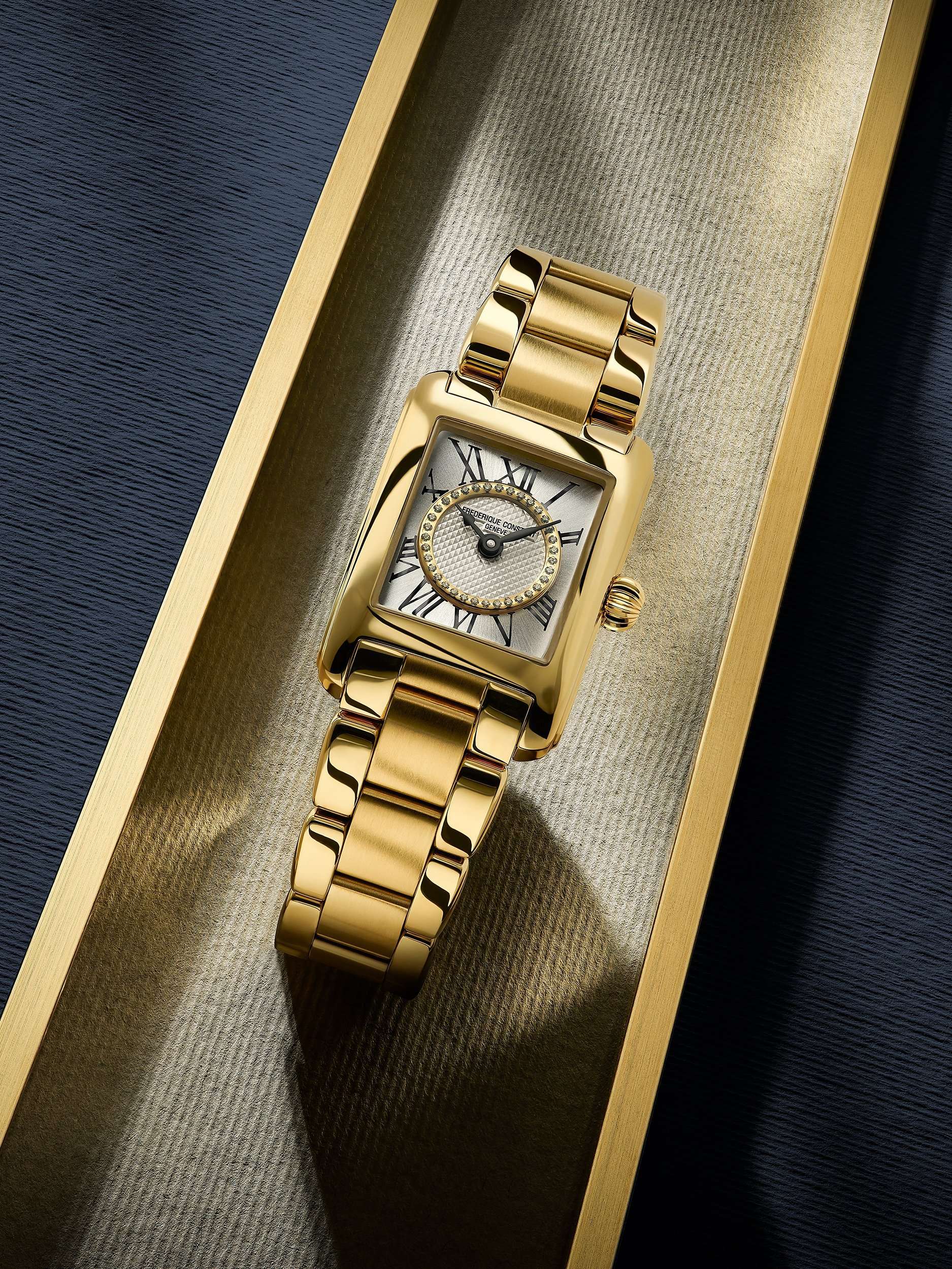FC-200MCDC25B Women's Classics Carree Bracelet Strap Watch, Gold