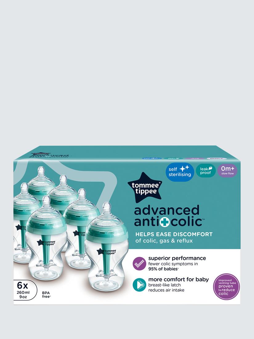 Advanced Anti-Colic Baby Bottles with Slow Flow Breast Like Teats, Pack of 6, 260ml