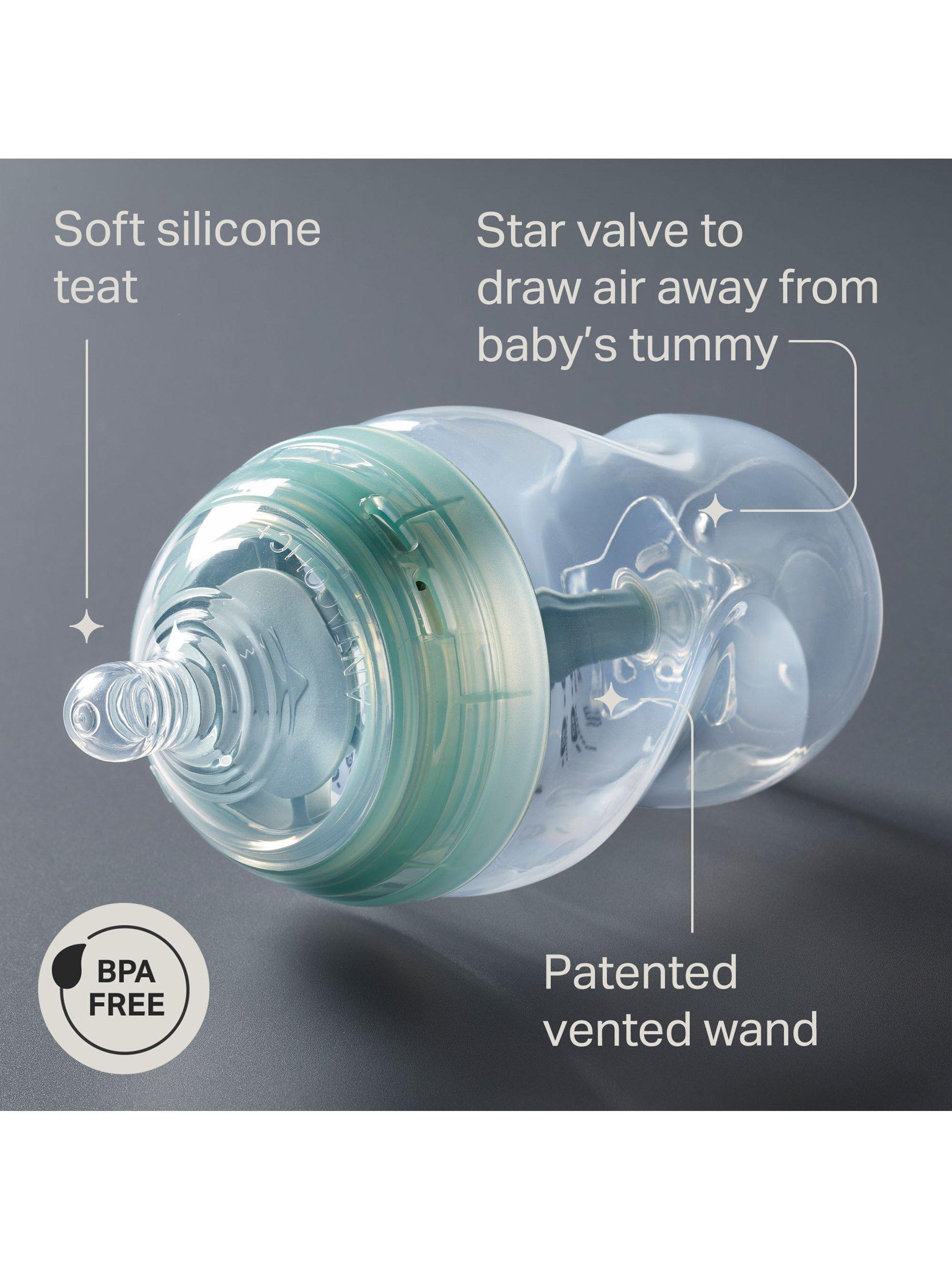 Advanced Anti-Colic Baby Bottles with Slow Flow Breast Like Teats, Pack of 6, 260ml