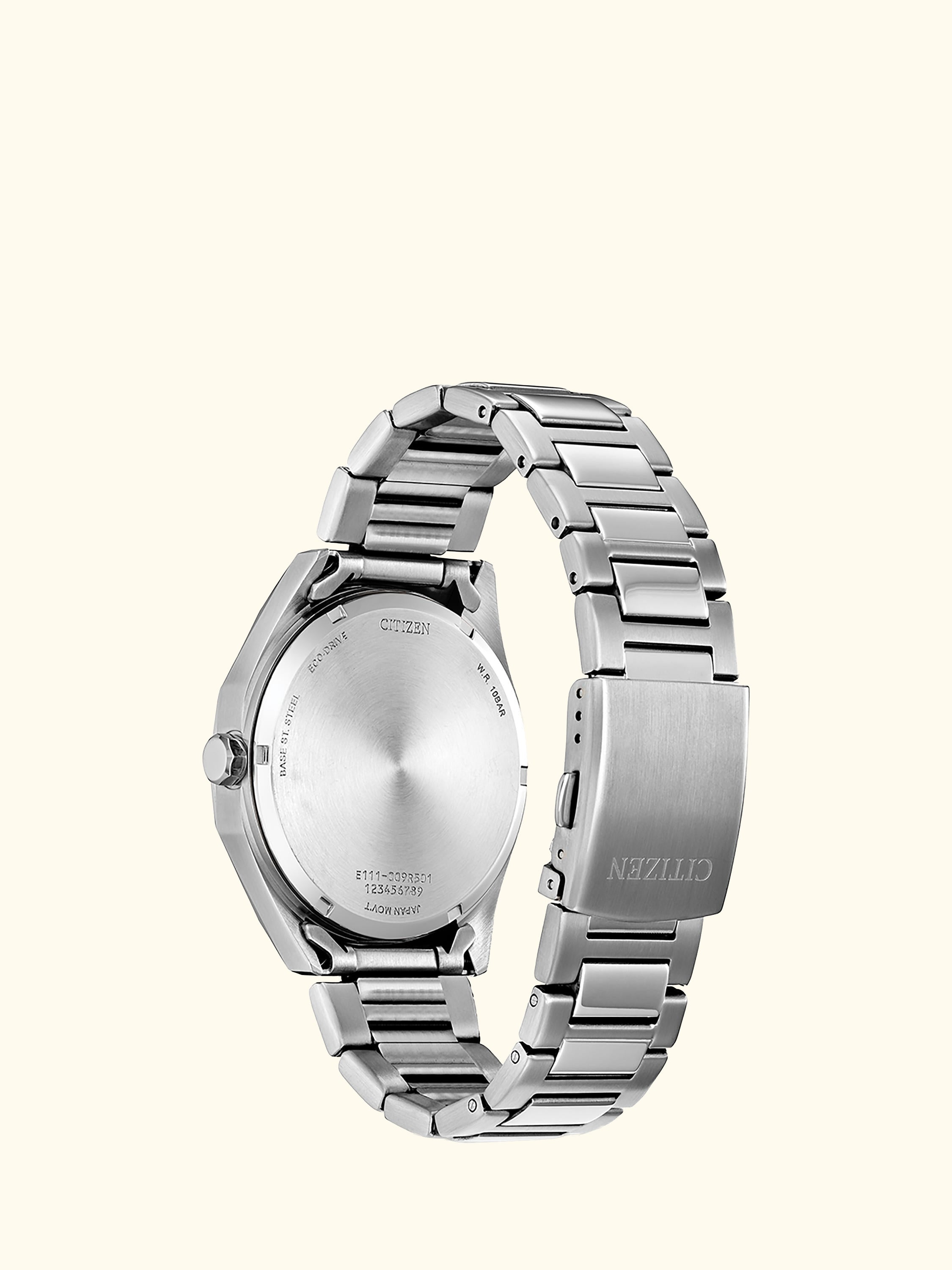 Men's Sport Octagonal Eco-Drive Date Bracelet Strap Watch