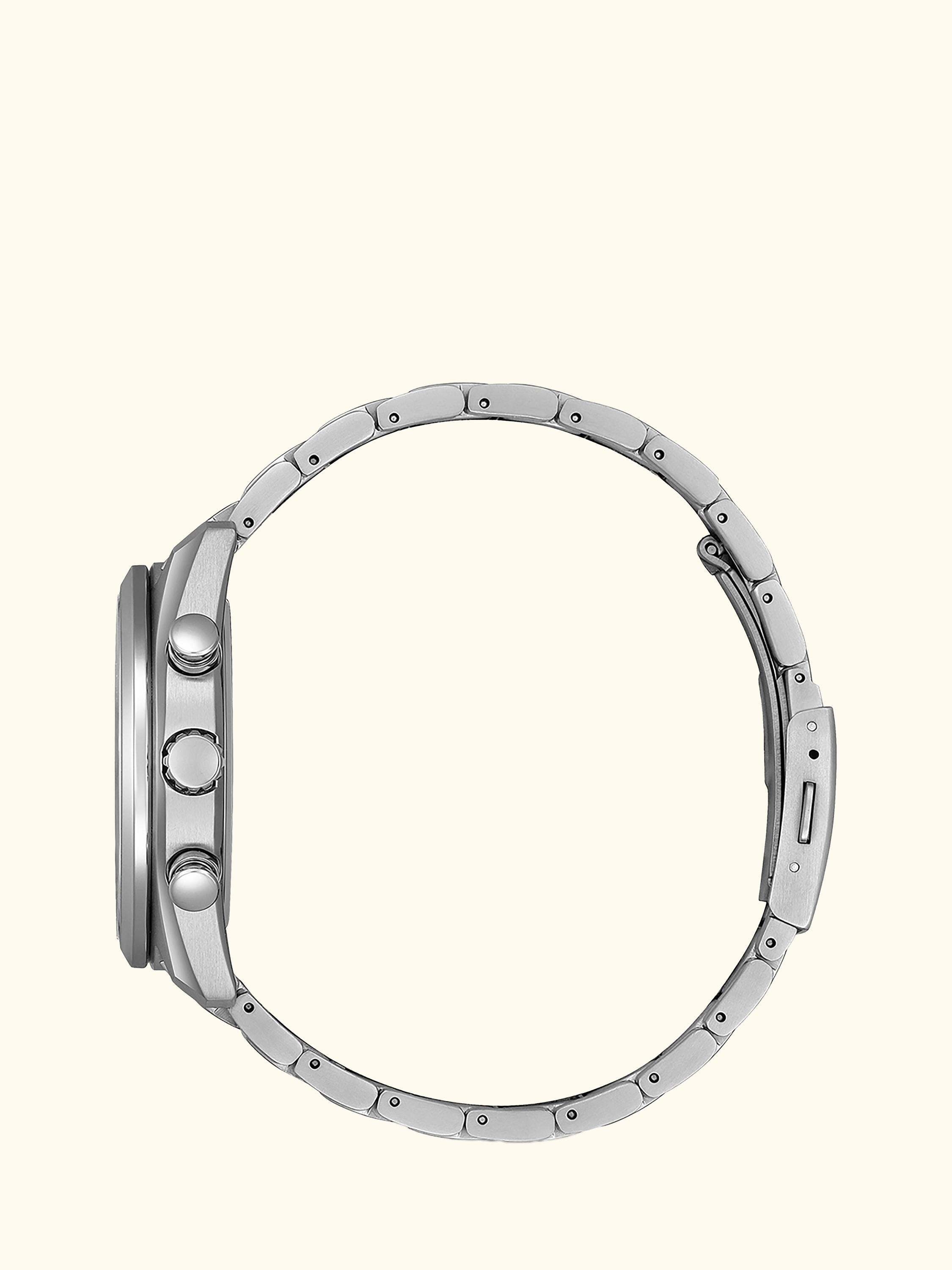 BY1010-57X Men's Eco-Drive Date Bracelet Strap Watch, Silver/Green