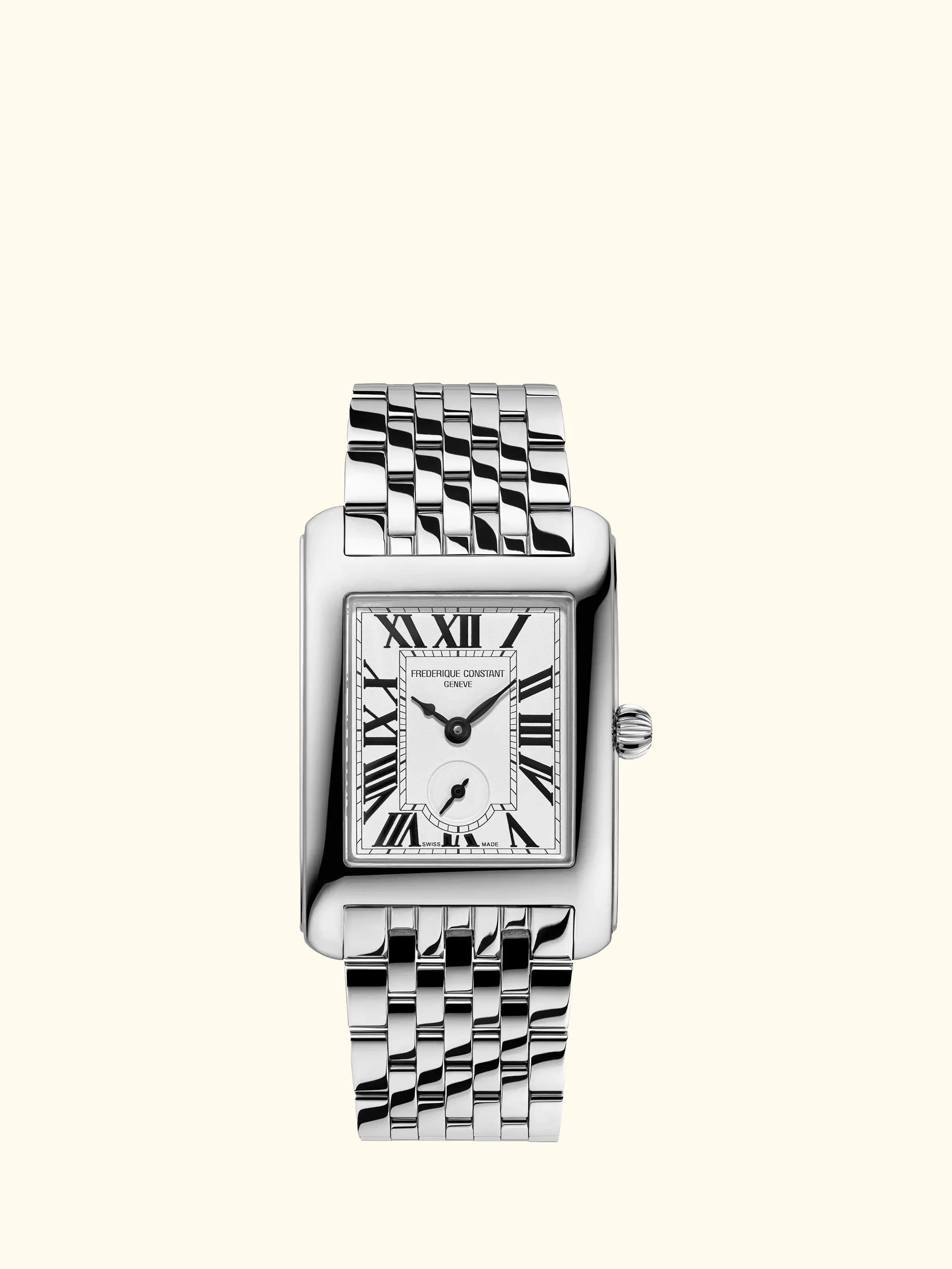 Frederique Constant FC-235S2C6B Women's Classics Carrée Automatic Bracelet Strap Watch, Silver/White