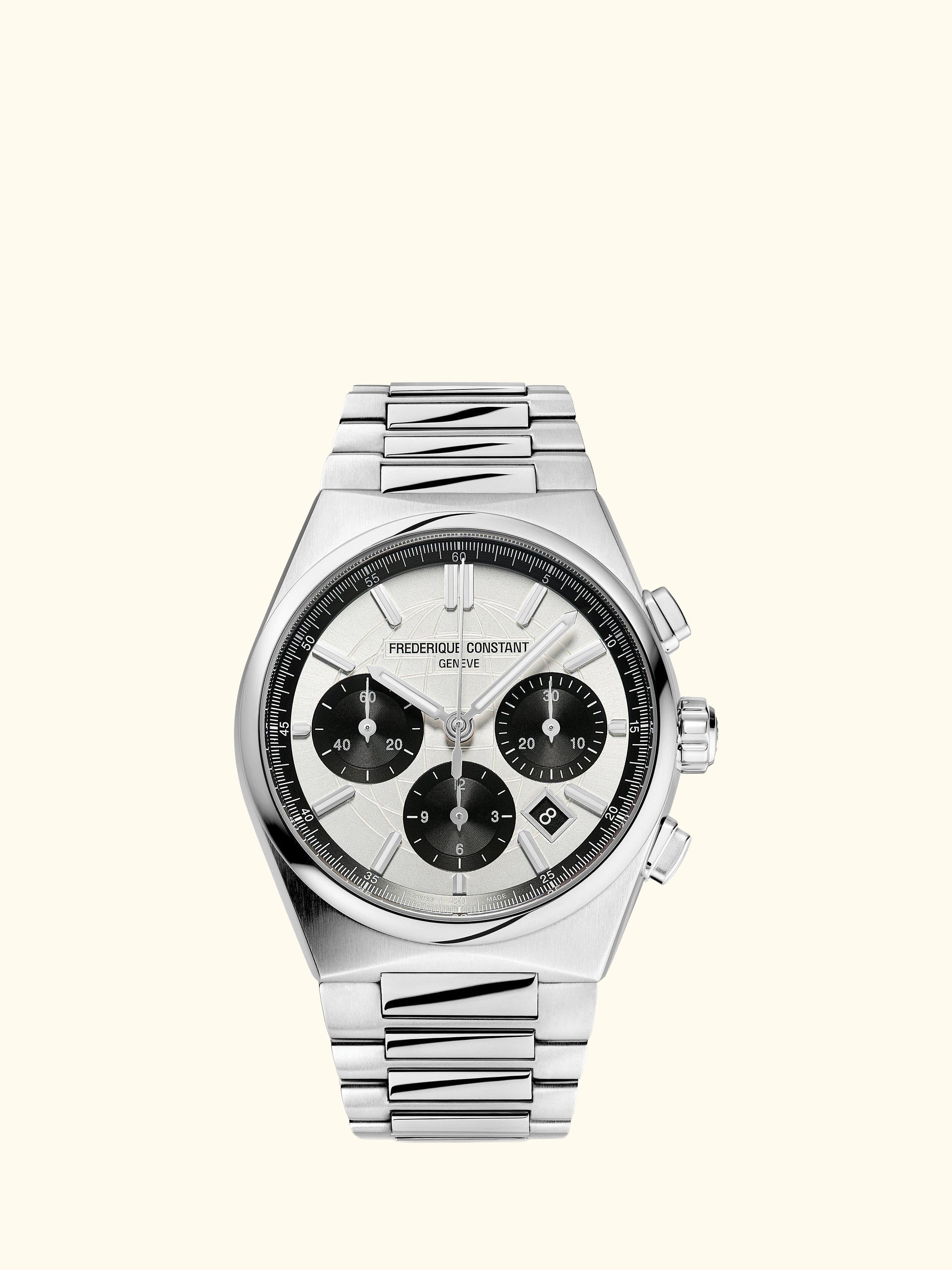 FC-391SB4NH6B Men's Highlife Chronograph Automatic Bracelet Strap Watch, Silver