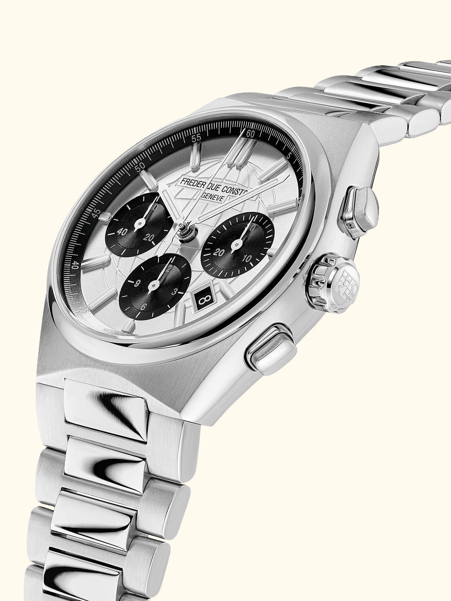 FC-391SB4NH6B Men's Highlife Chronograph Automatic Bracelet Strap Watch, Silver