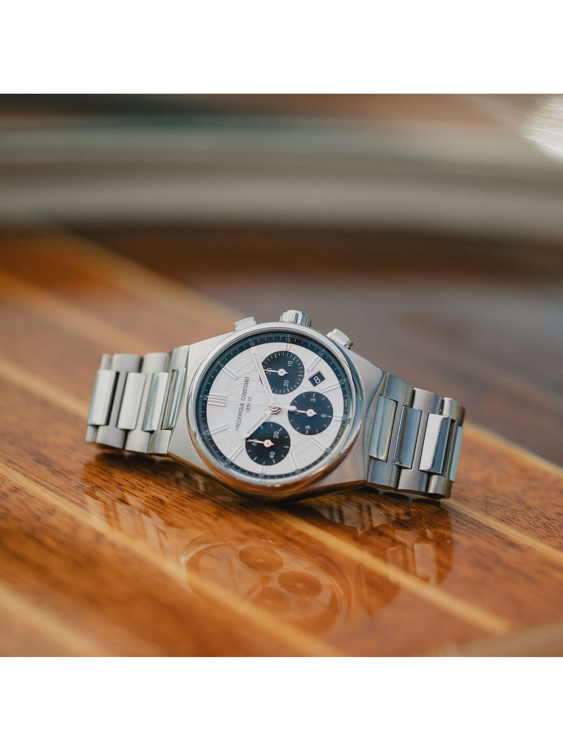 FC-391SB4NH6B Men's Highlife Chronograph Automatic Bracelet Strap Watch, Silver