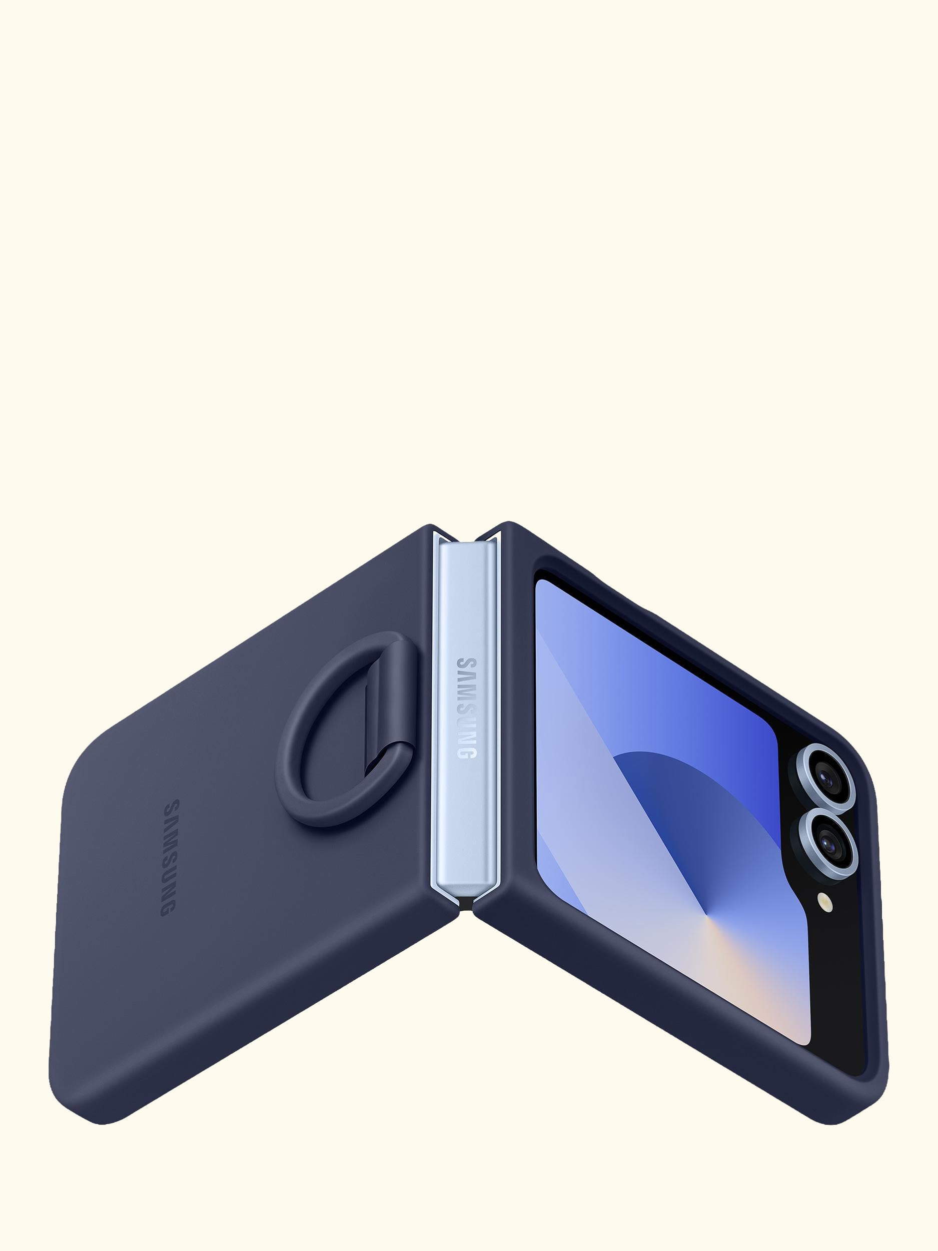 Silicone Case with Ring for Galaxy Z Flip6, Navy