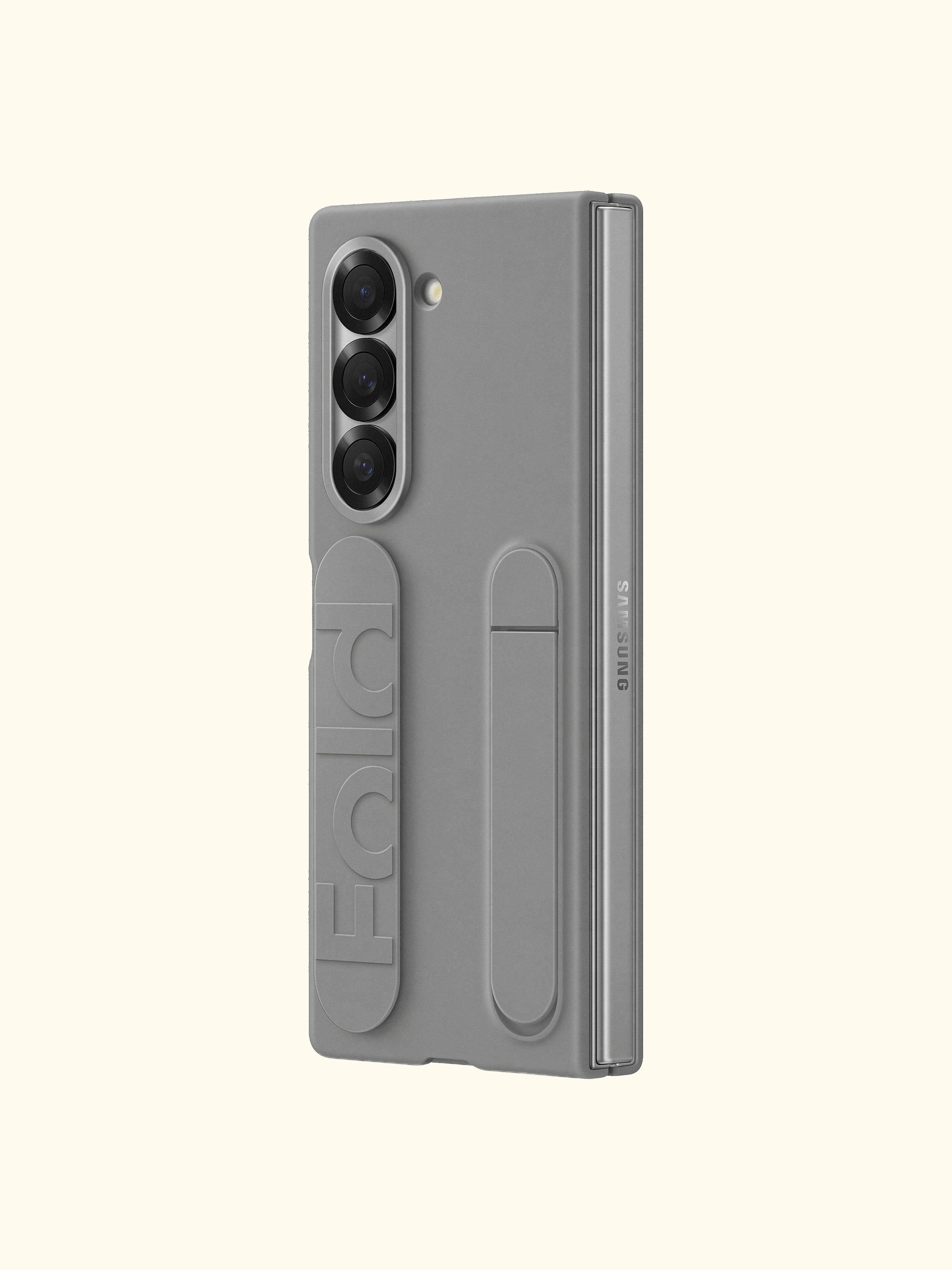 Silicone Grip Case with Stand for Galaxy Z Fold6, Grey