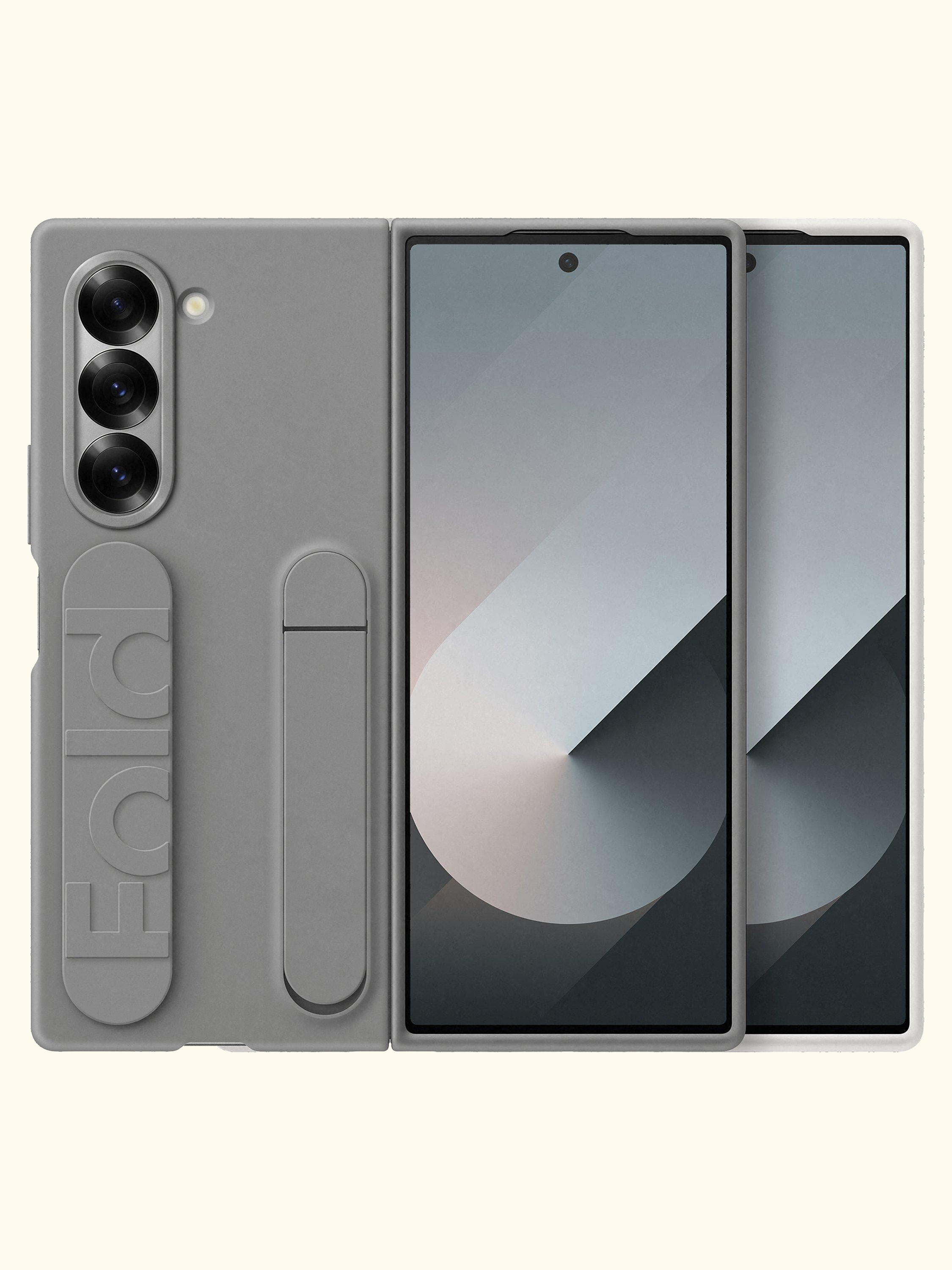 Silicone Grip Case with Stand for Galaxy Z Fold6, Grey