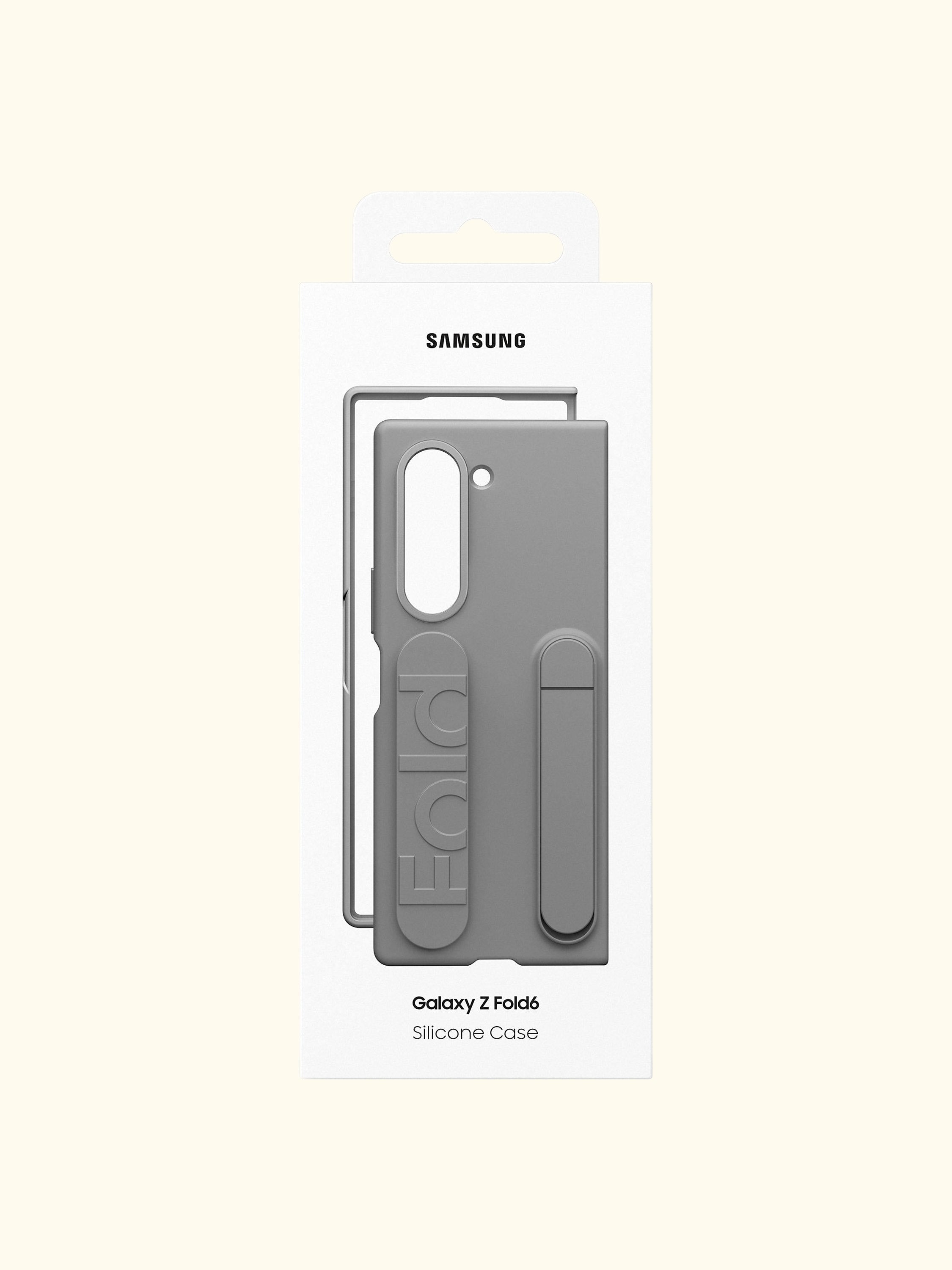 Silicone Grip Case with Stand for Galaxy Z Fold6, Grey