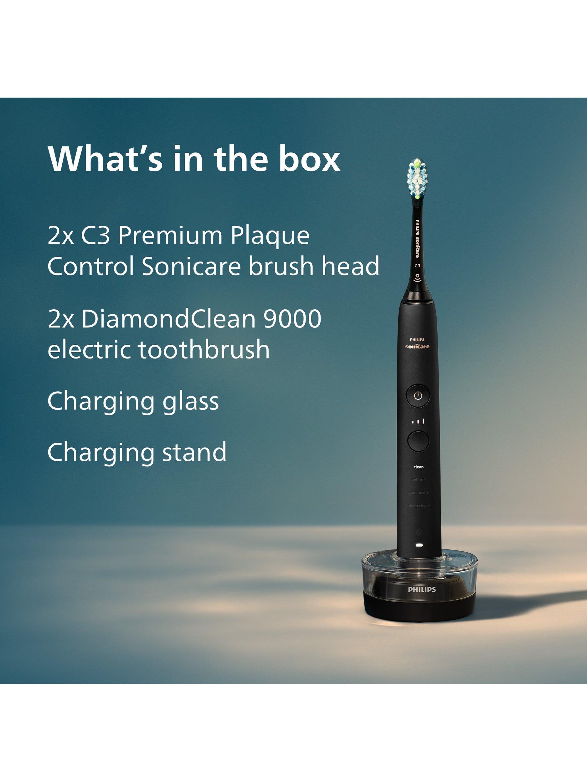 Sonicare HX9914/57 DiamondClean Series 9000 Electric Toothbrush, Set of 2, Black/Rose Gold