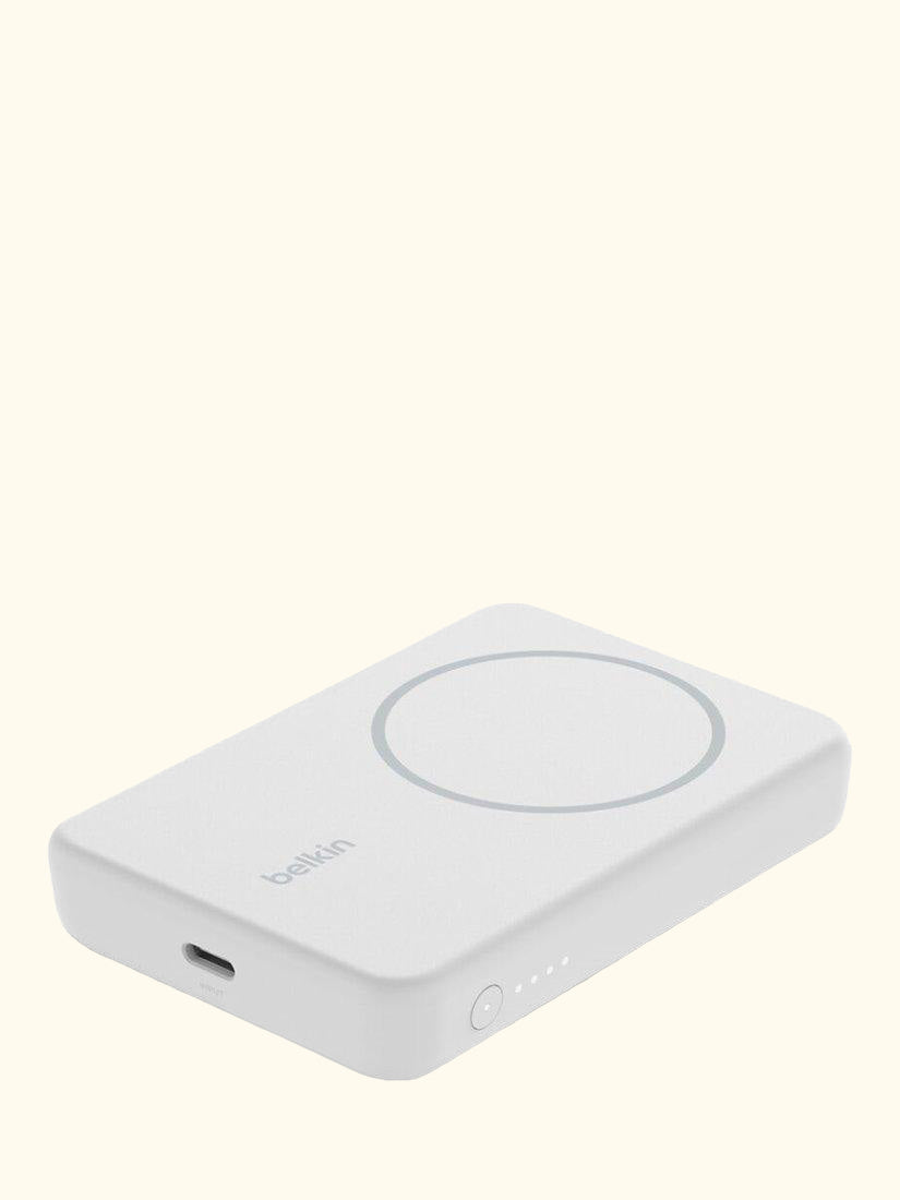 BoostCharge Magnetic Wireless 5K Power Bank with Stand, White