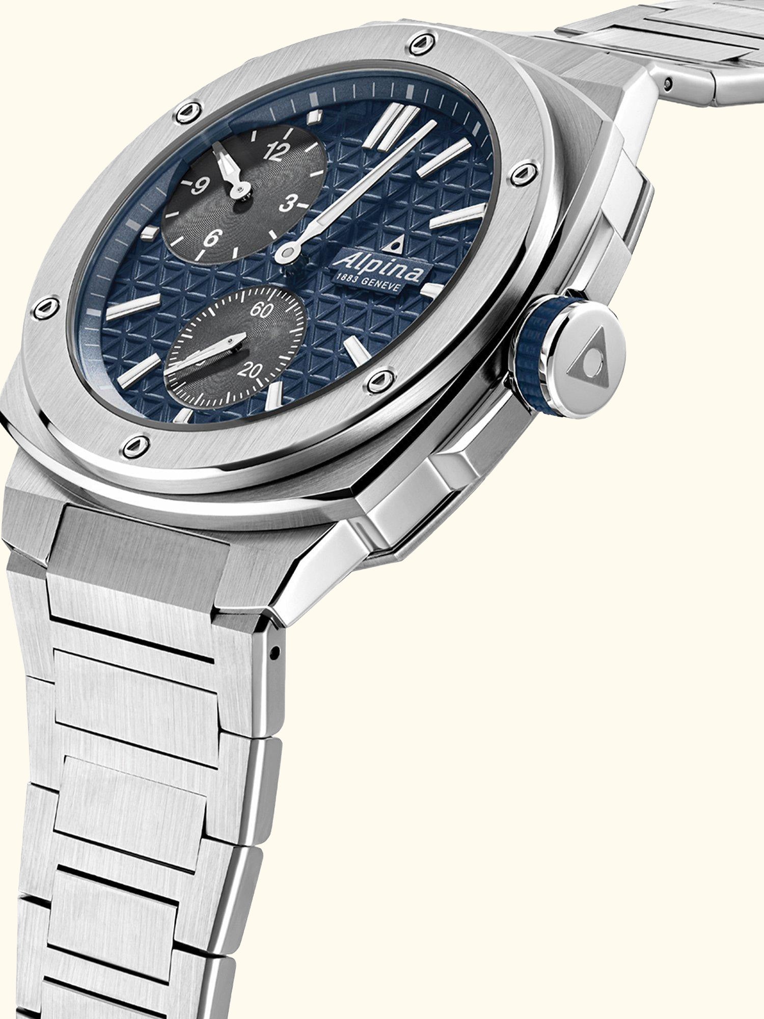 AL-650NDG4AE6B Men's Alpiner Extreme Regulator Automatic Bracelet Strap Watch, Silver/Navy