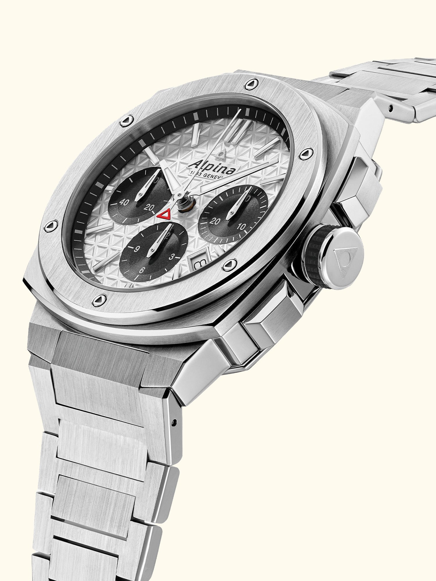 AL-730SB4AE6B Men's Alpiner Extreme Chronograph Automatic Bracelet Strap Watch, Silver