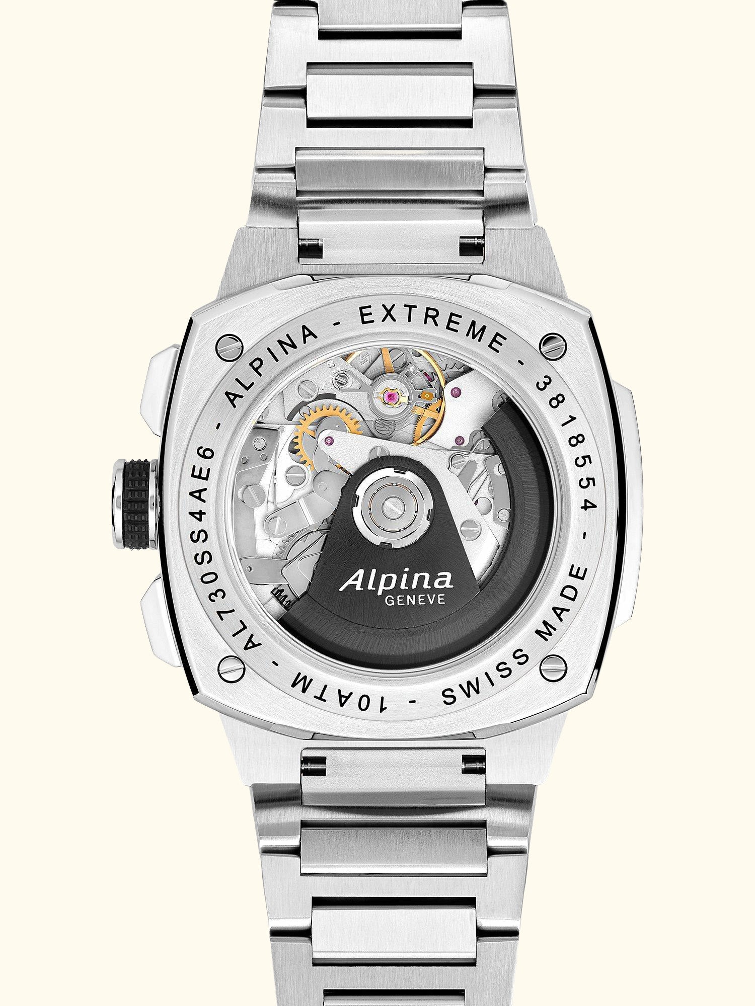 AL-730SB4AE6B Men's Alpiner Extreme Chronograph Automatic Bracelet Strap Watch, Silver