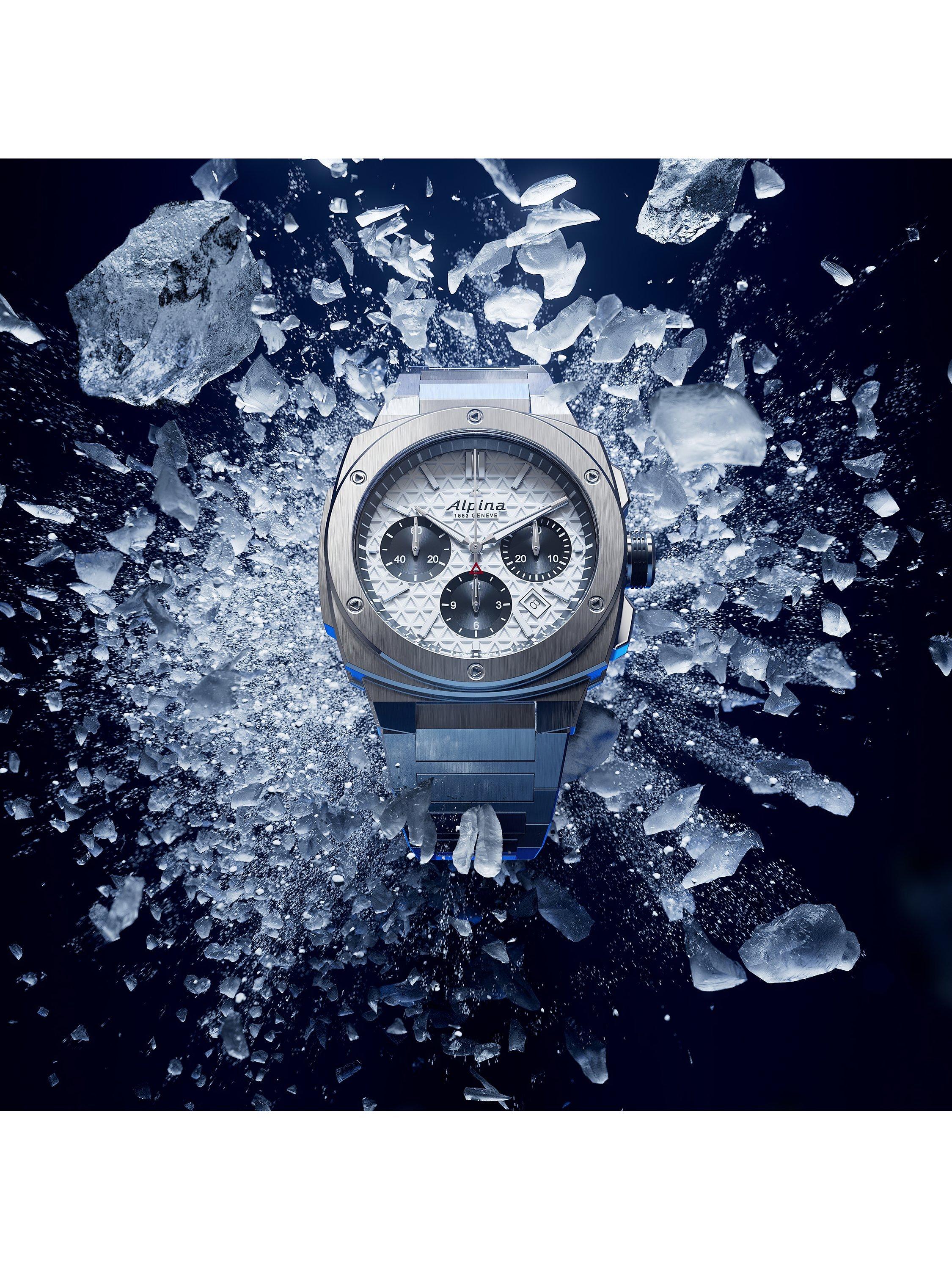 AL-730SB4AE6B Men's Alpiner Extreme Chronograph Automatic Bracelet Strap Watch, Silver
