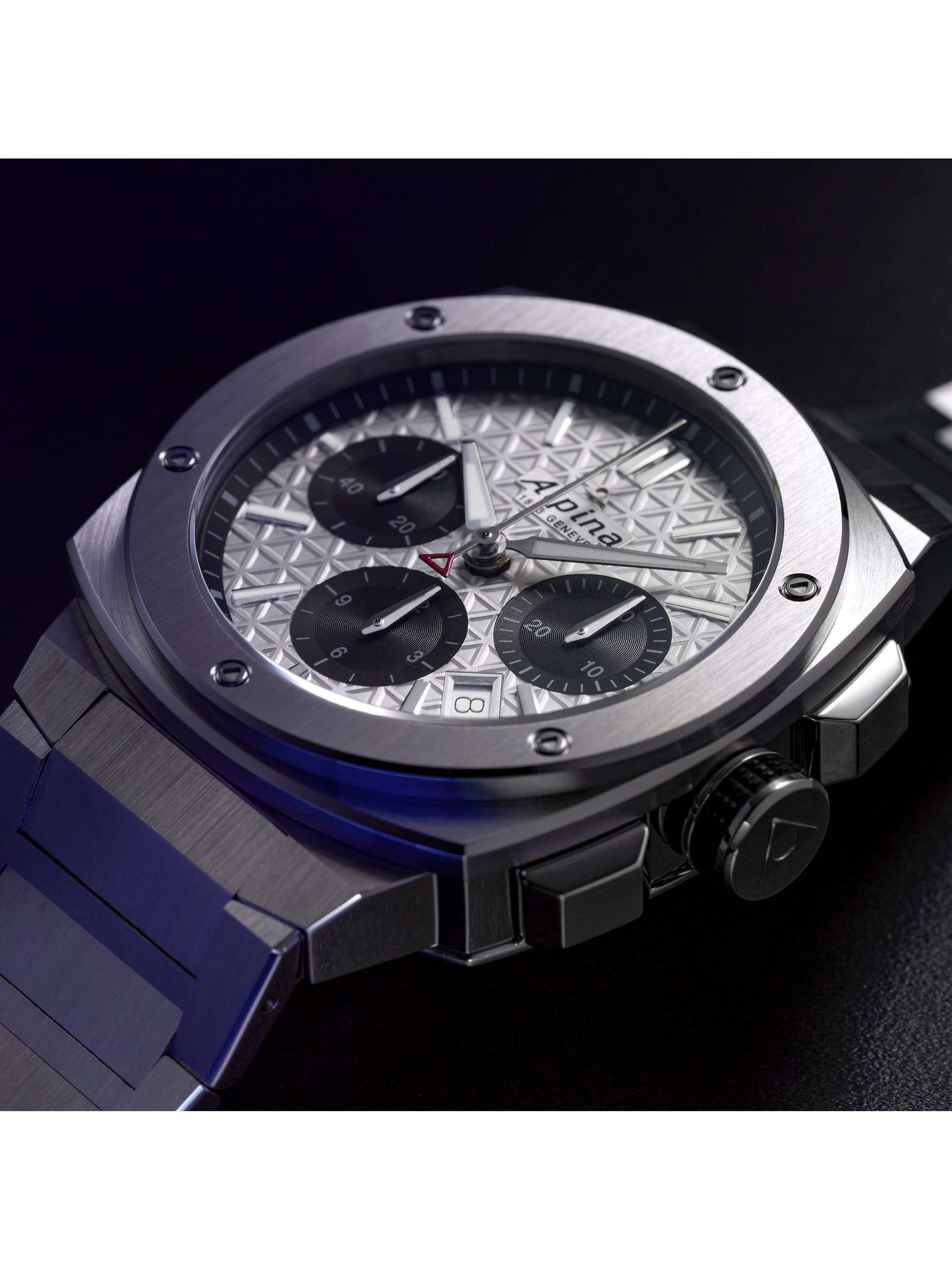 AL-730SB4AE6B Men's Alpiner Extreme Chronograph Automatic Bracelet Strap Watch, Silver