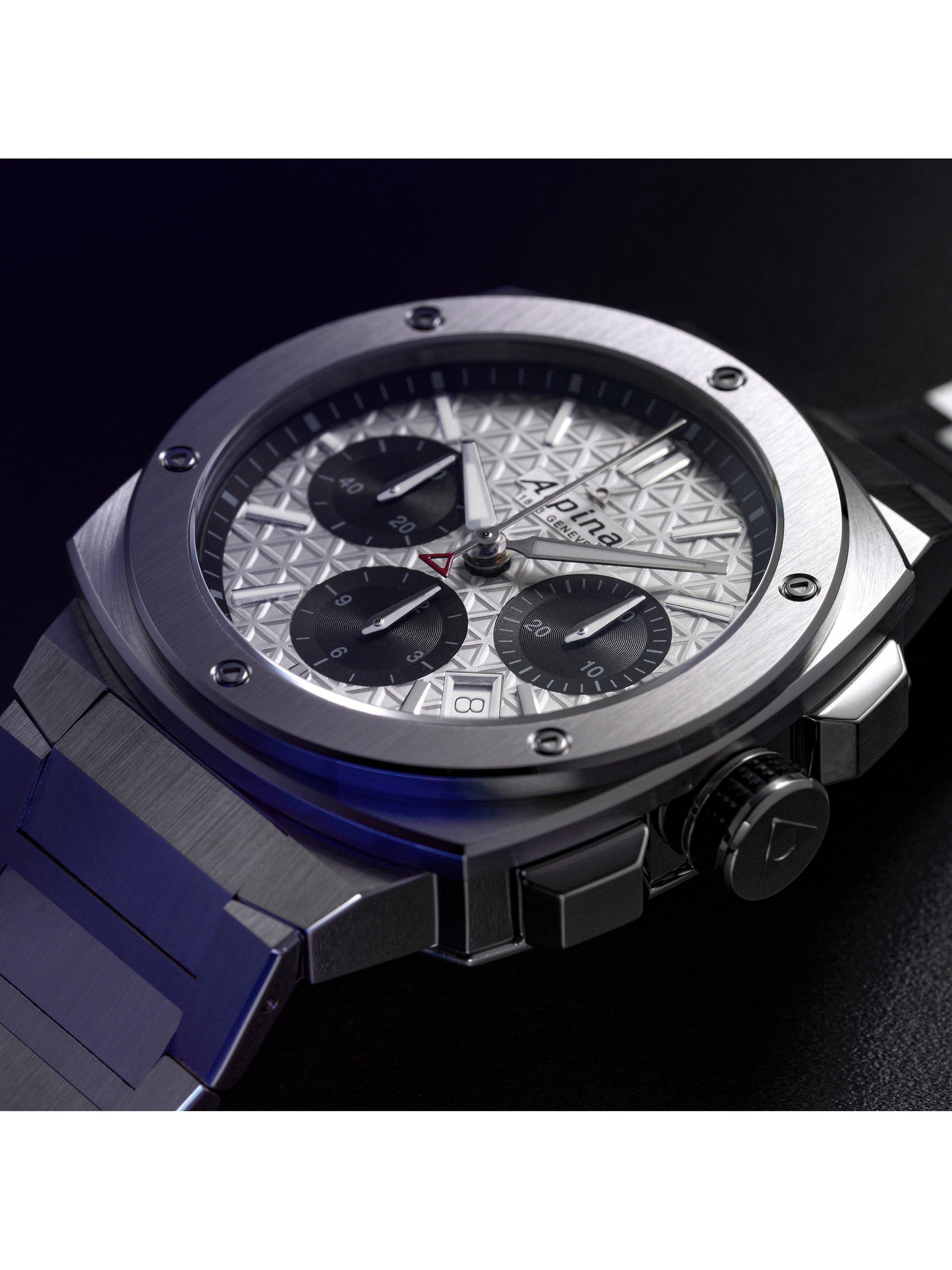 AL-730SB4AE6B Men's Alpiner Extreme Chronograph Automatic Bracelet Strap Watch, Silver
