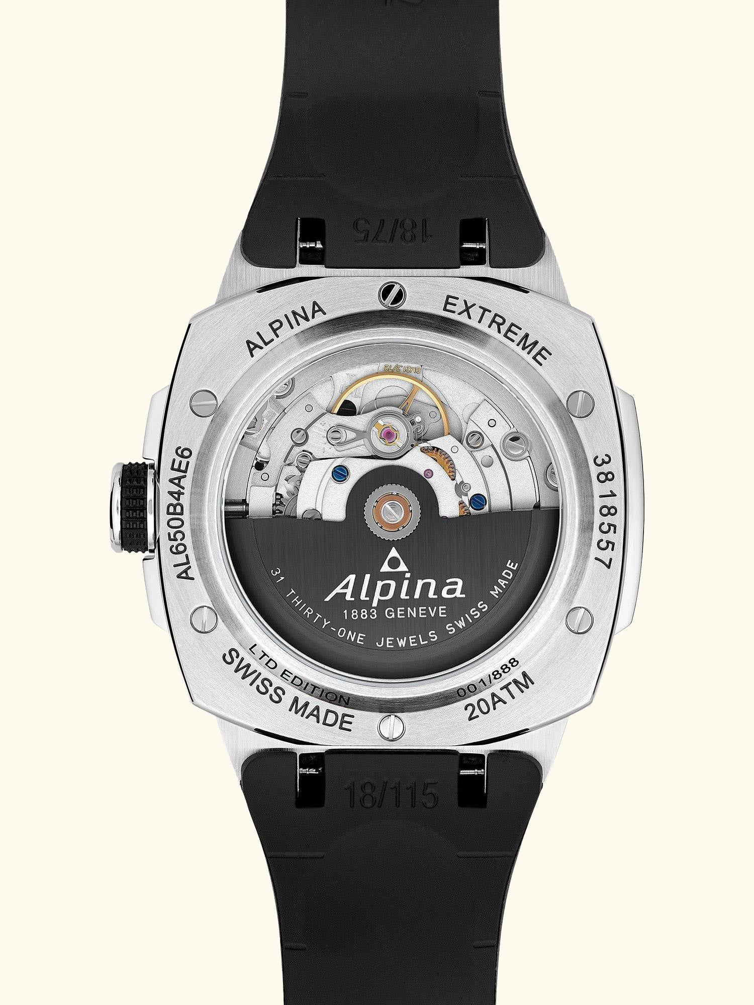 AL-650B4AE6 Men's Alpiner Limited Edition Extreme Automatic Regulator Rubber Strap Watch, Black