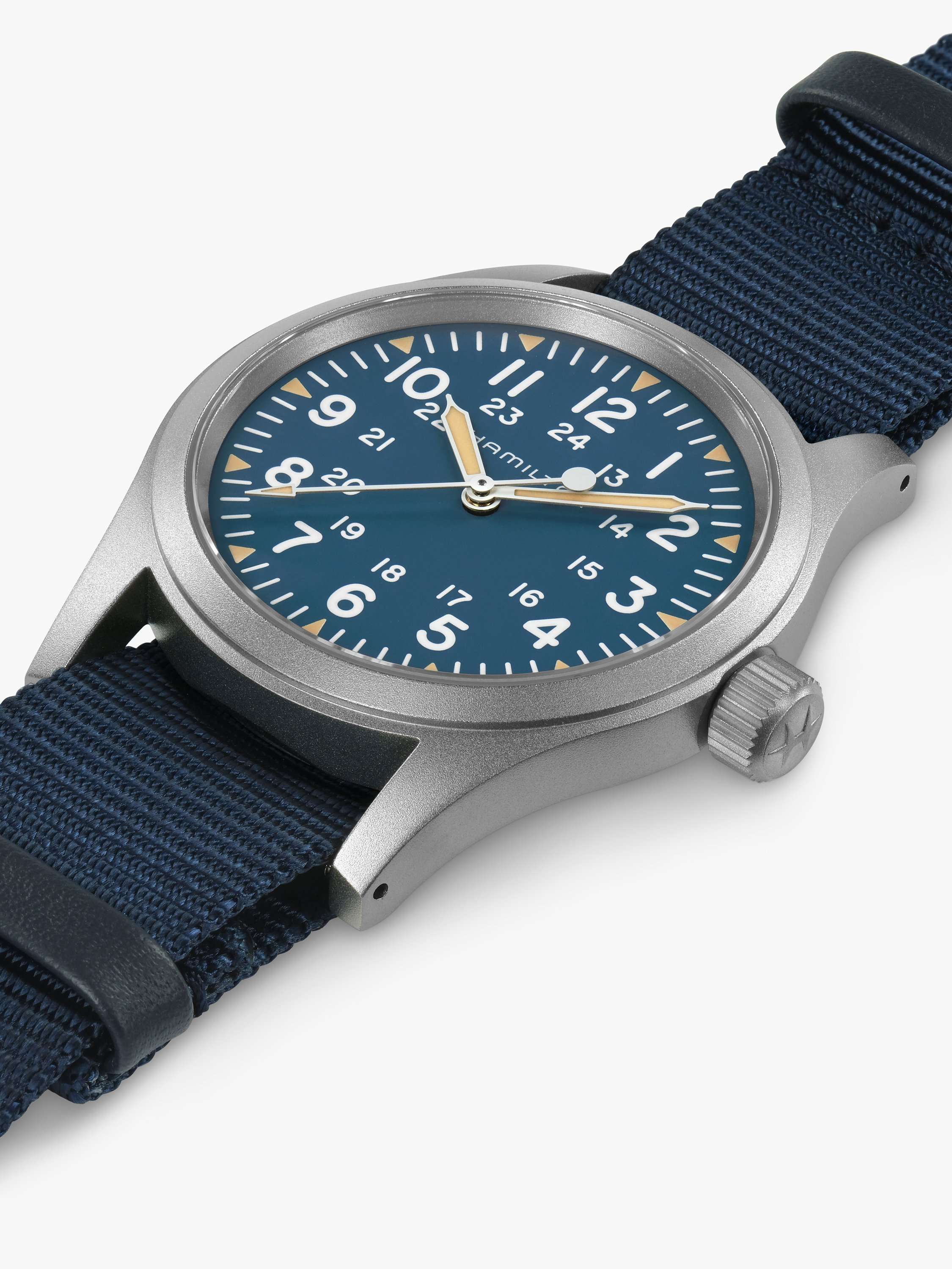 H69439940 Unisex Khaki Field Mechanical Fabric Strap Watch, Blue