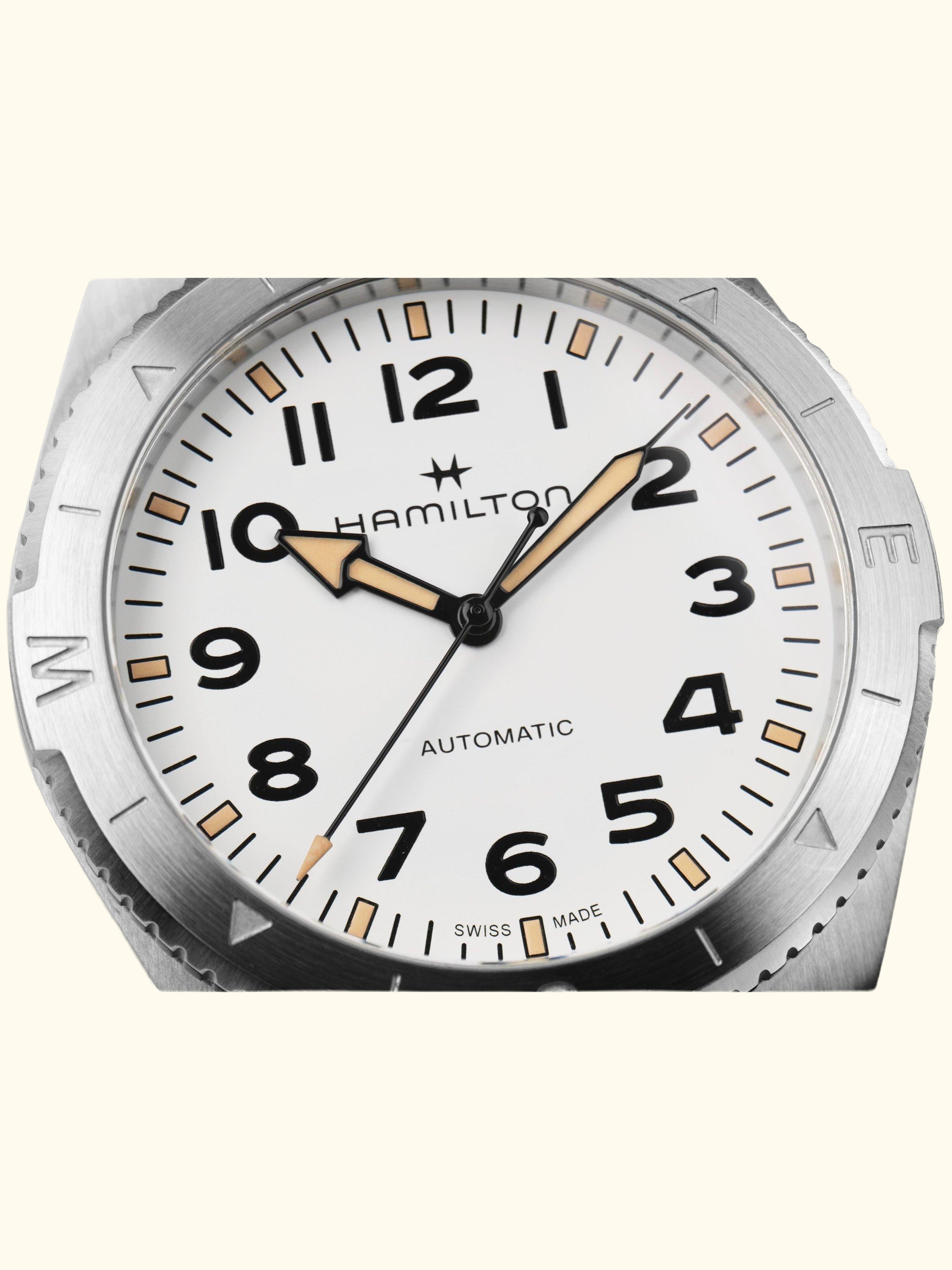 H70315910 Men's Arabic Numerals Fabric Strap Watch, Green/White
