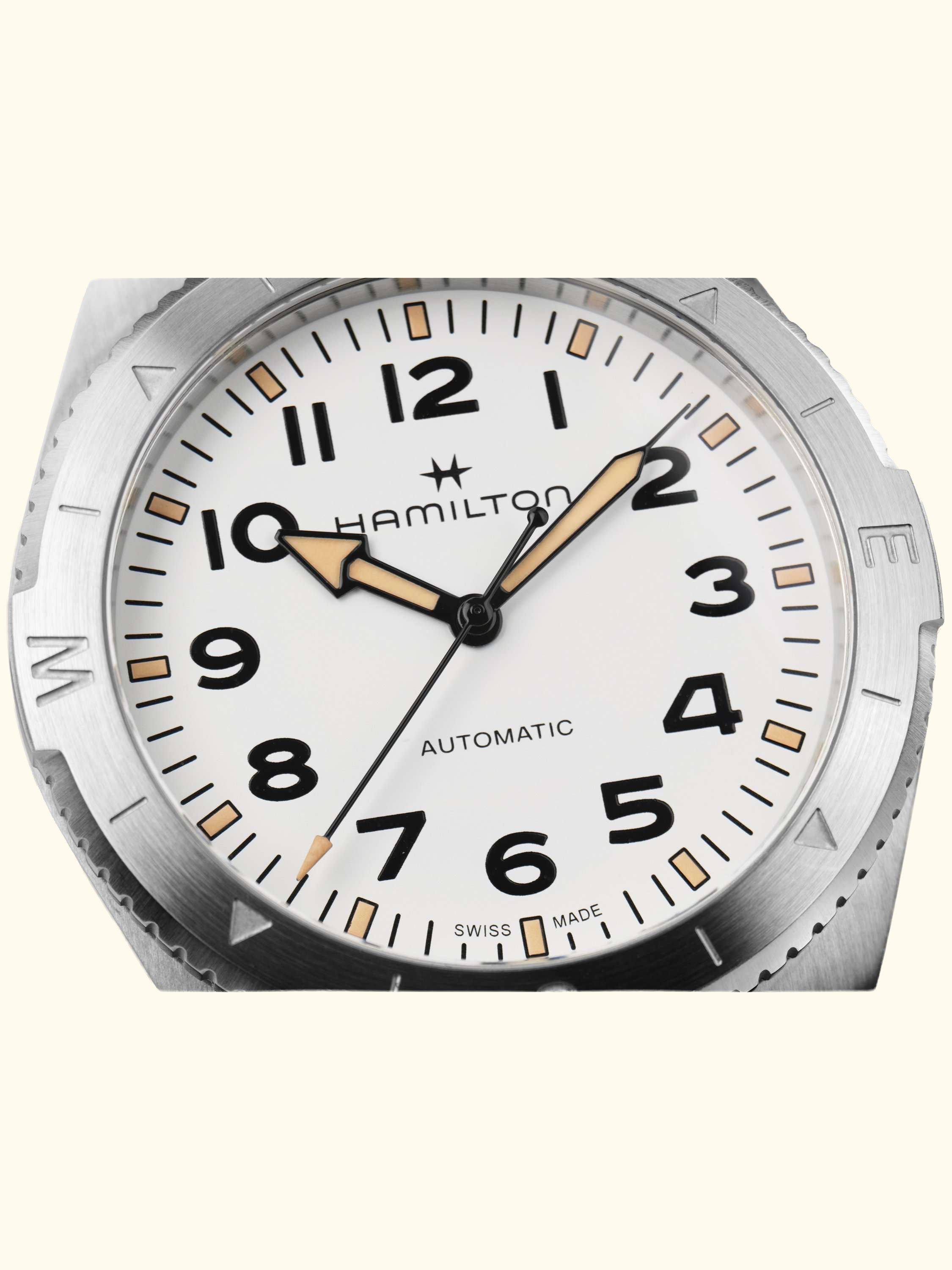 H70315910 Men's Arabic Numerals Fabric Strap Watch, Green/White