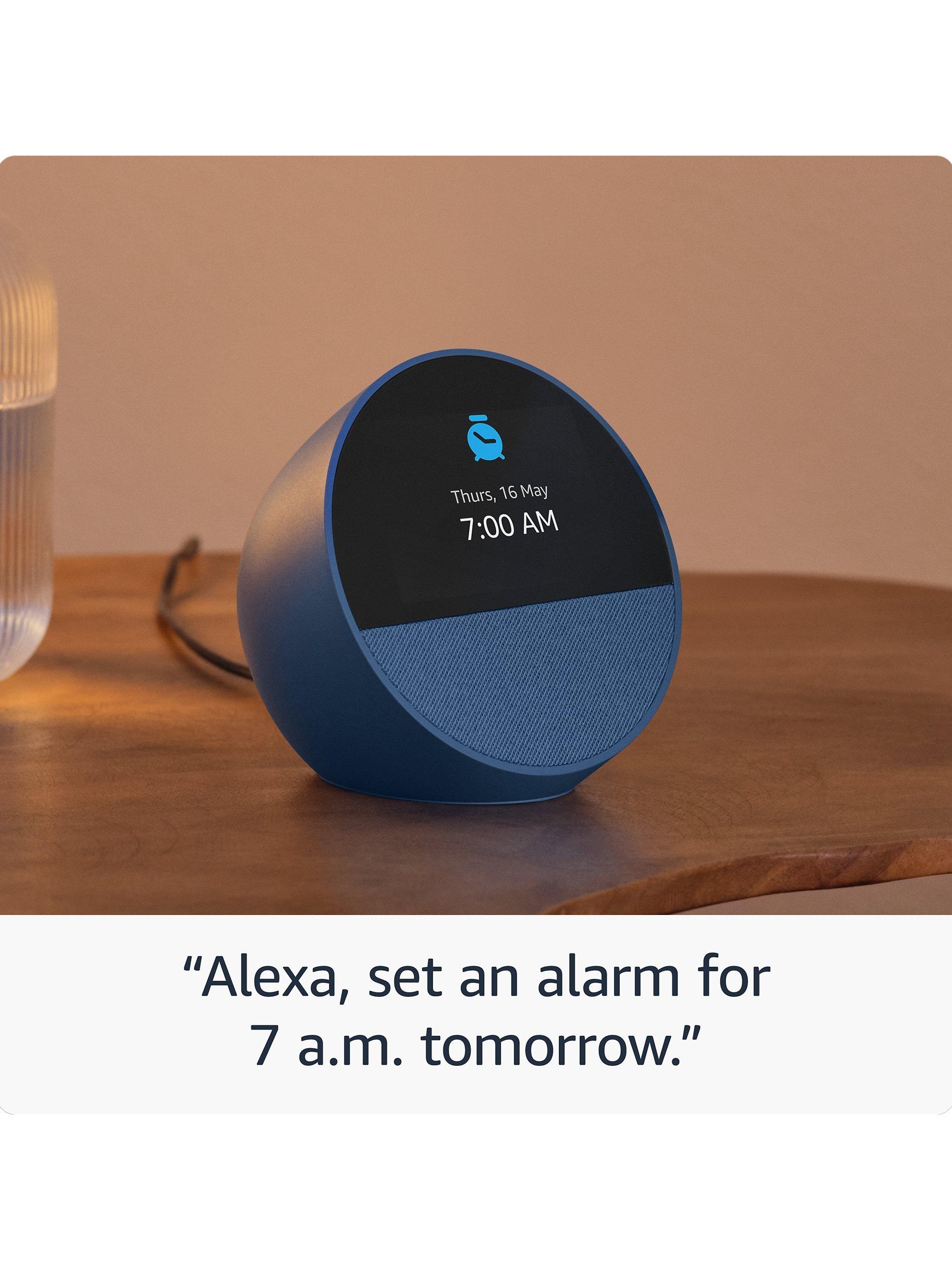 Echo Spot (2024) Smart Alarm Clock with 2.8” Screen & Alexa Voice Recognition & Control
