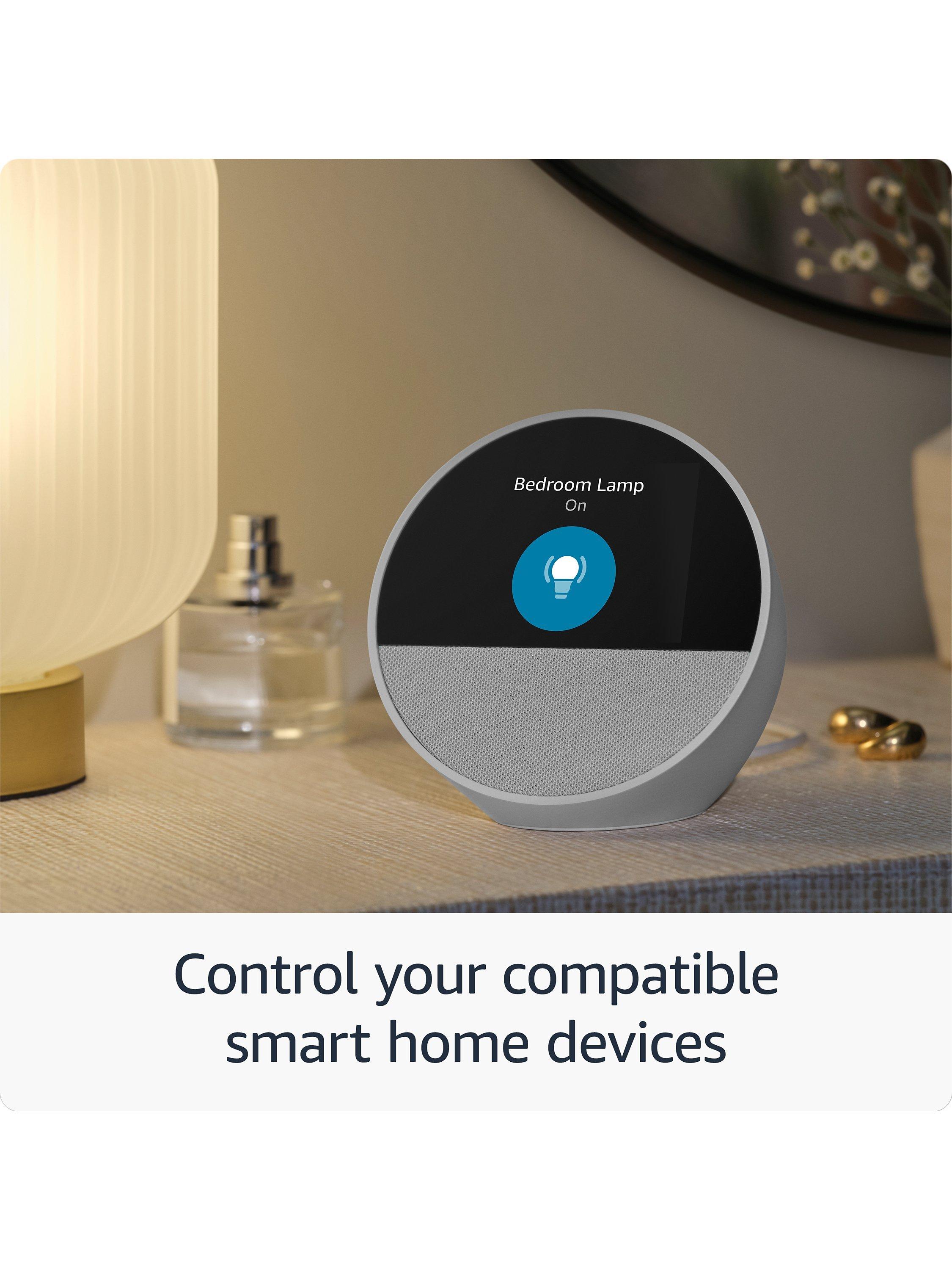 Echo Spot (2024) Smart Alarm Clock with 2.8” Screen & Alexa Voice Recognition & Control