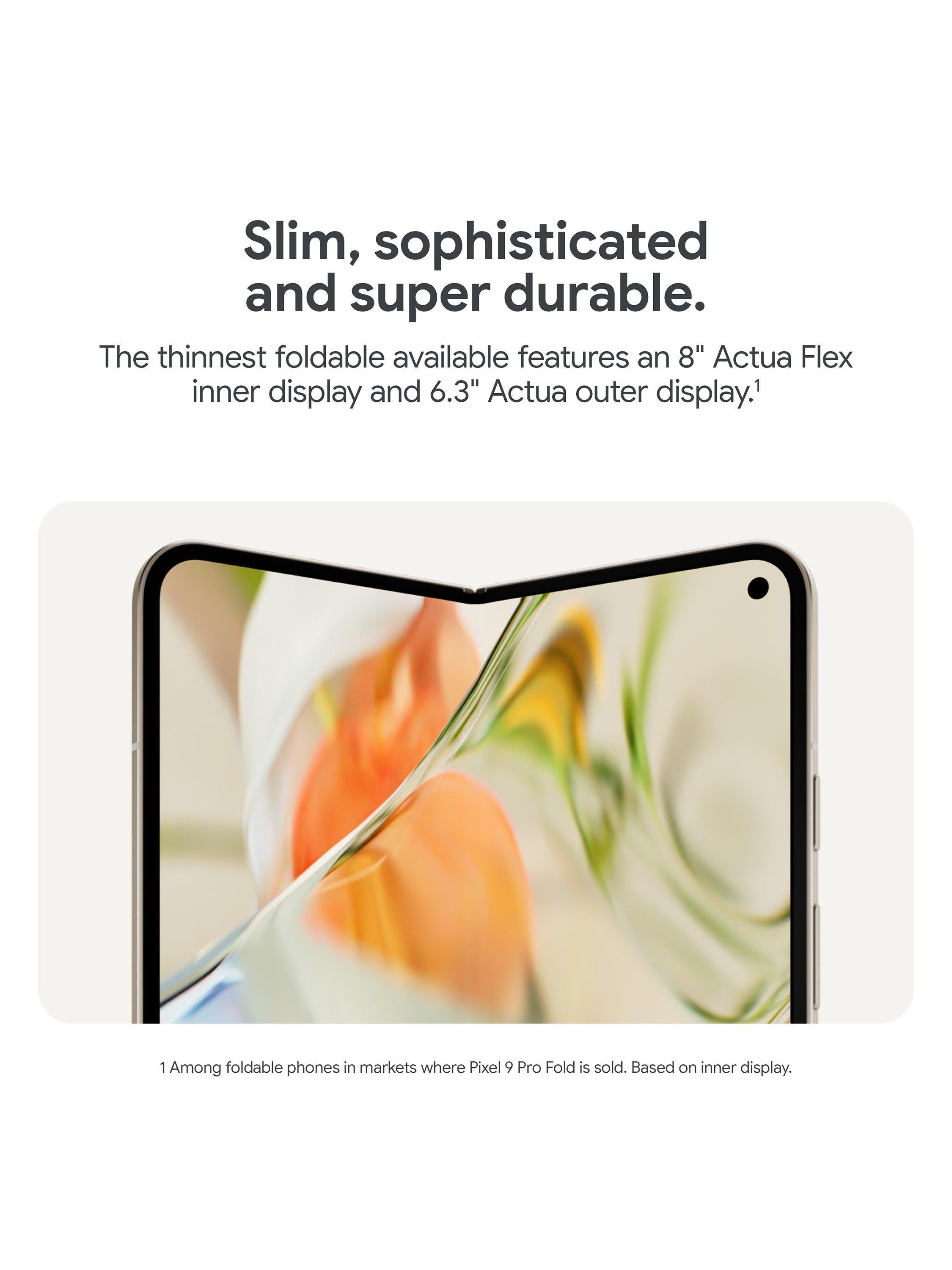 Pixel 9 Pro Fold Foldable Smartphone, Android, 6.29”, 5G, SIM Free, 512GB, Obsidian
