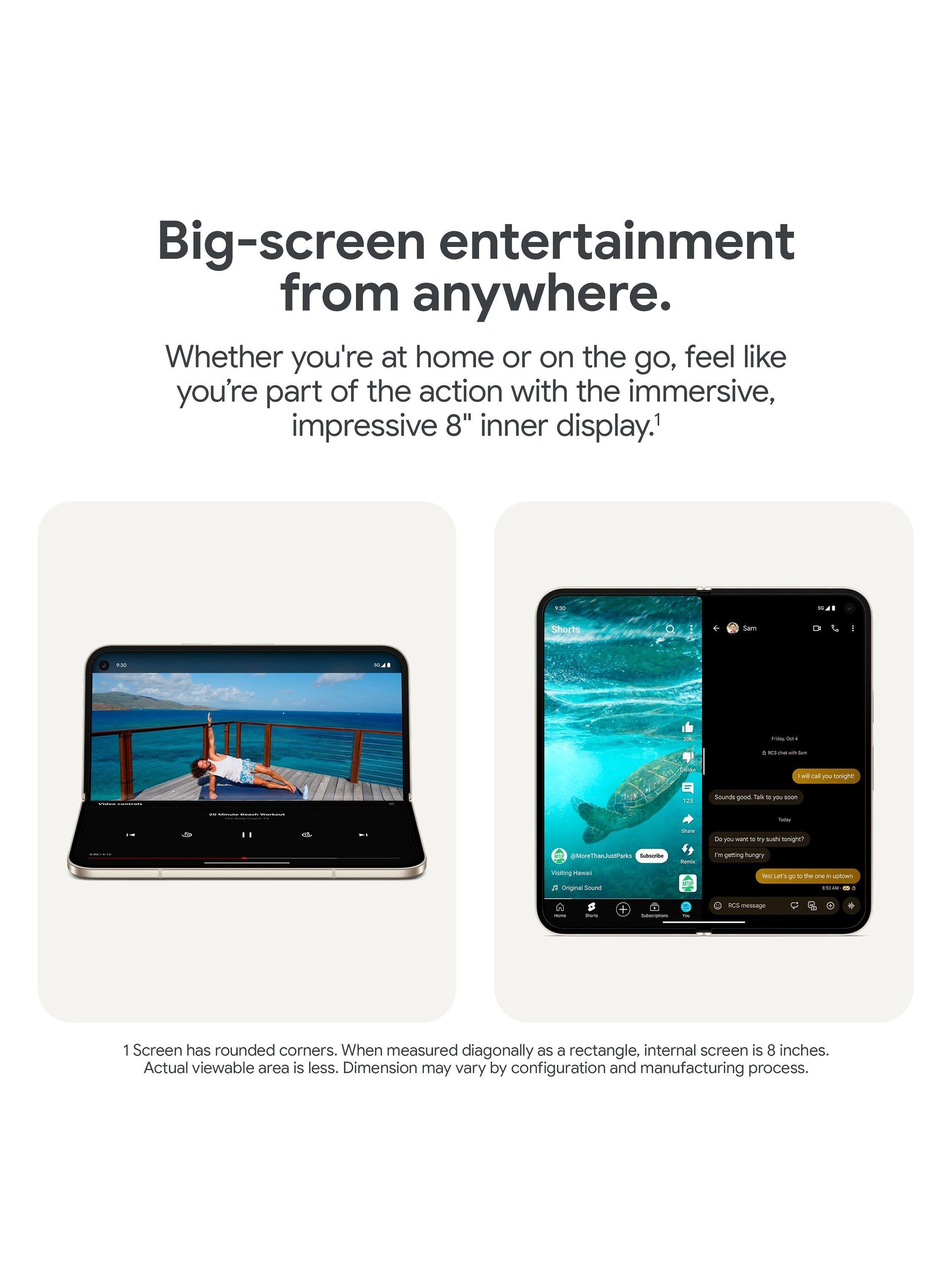 Pixel 9 Pro Fold Foldable Smartphone, Android, 6.29”, 5G, SIM Free, 512GB, Obsidian
