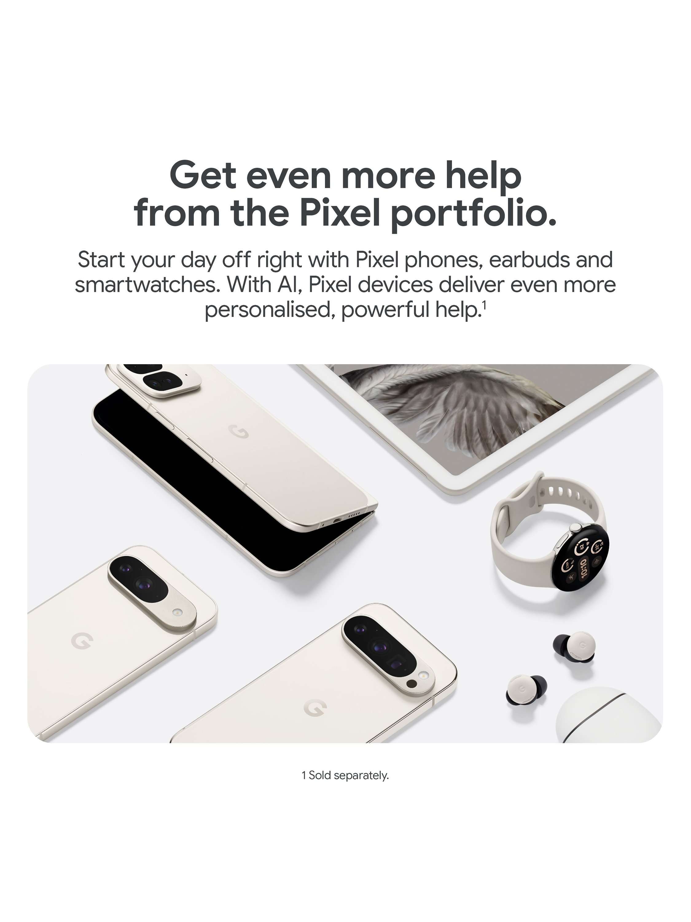 Pixel 9 Pro Fold Foldable Smartphone, Android, 6.29”, 5G, SIM Free, 512GB, Obsidian