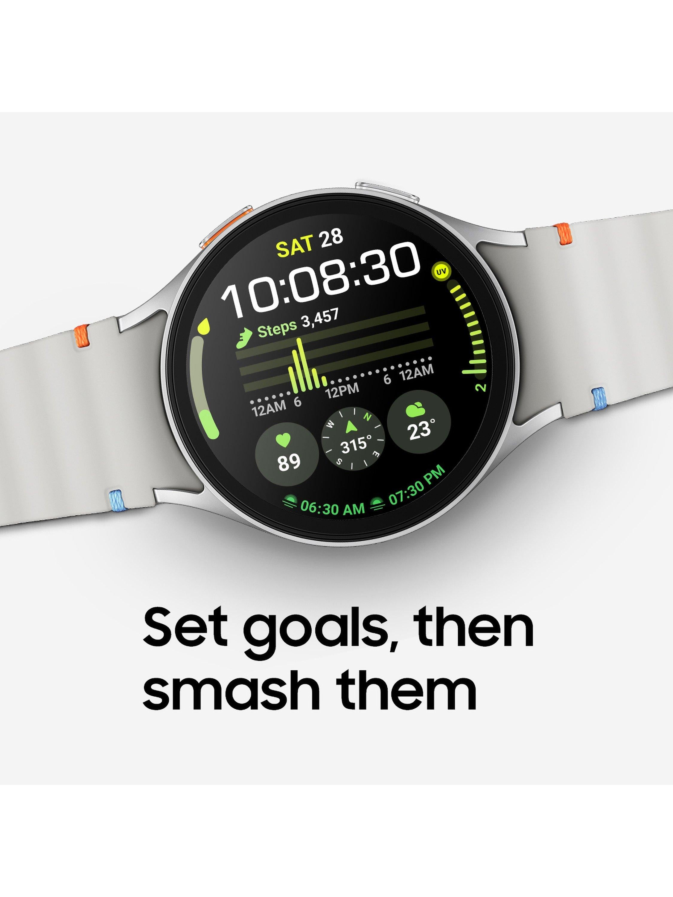Galaxy Watch7, Bluetooth, 40mm, Galaxy AI, Aluminium with Silicone Strap