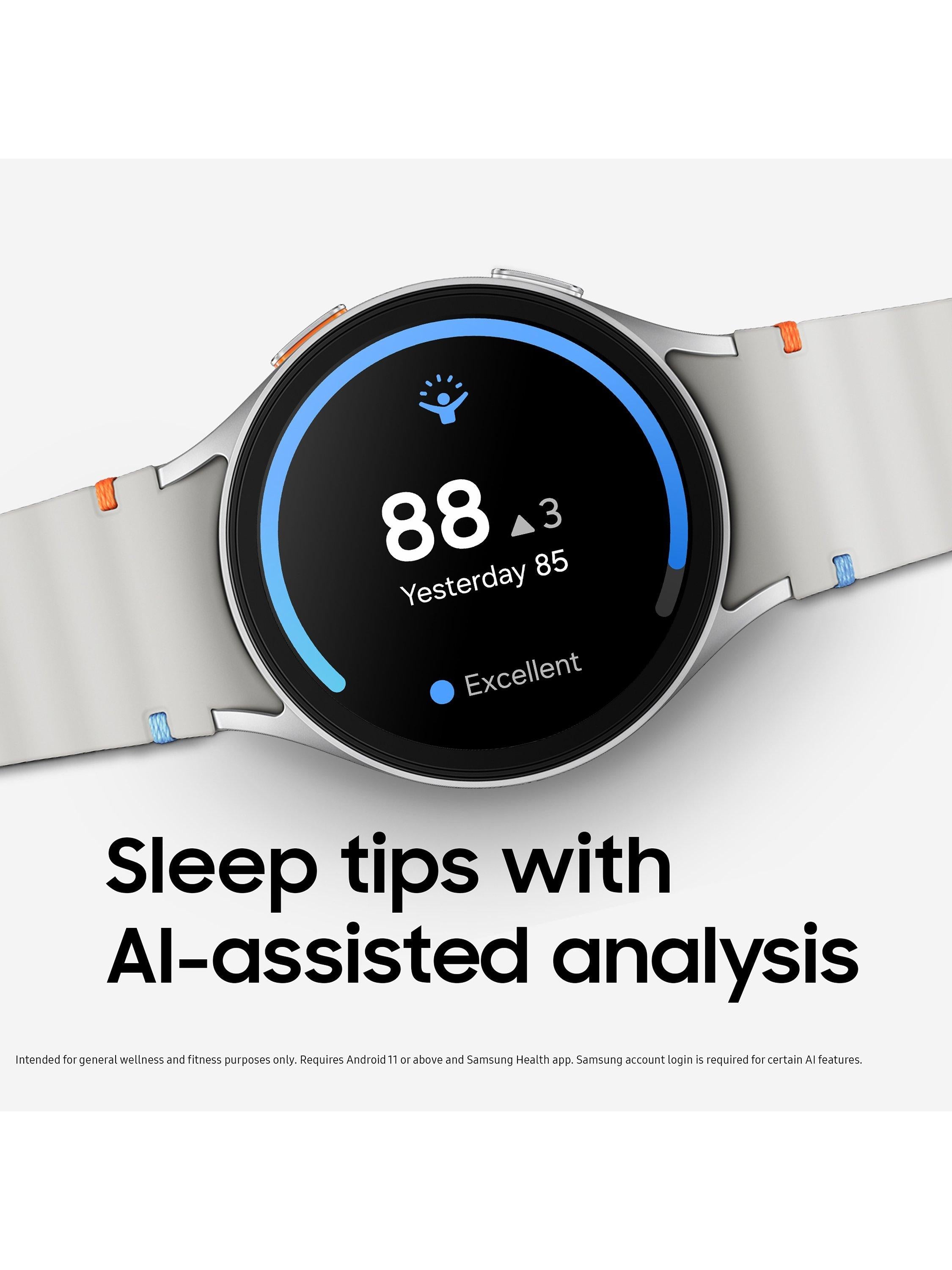 Galaxy Watch7, Bluetooth, 40mm, Galaxy AI, Aluminium with Silicone Strap