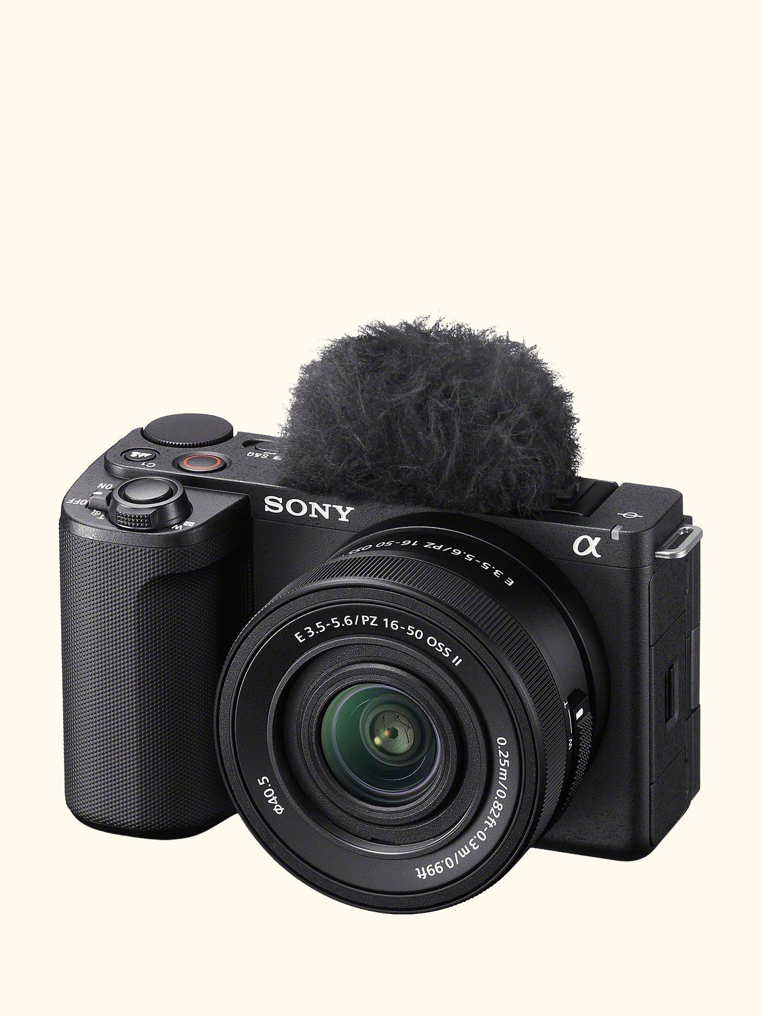 Alpha ZV-E10 II Compact System Vlogging Camera with 16-50mm Power Zoom Lens, 4K Ultra HD, 26MP, Wi-Fi, Bluetooth, 3” Vari-Angle Touch Screen, Black