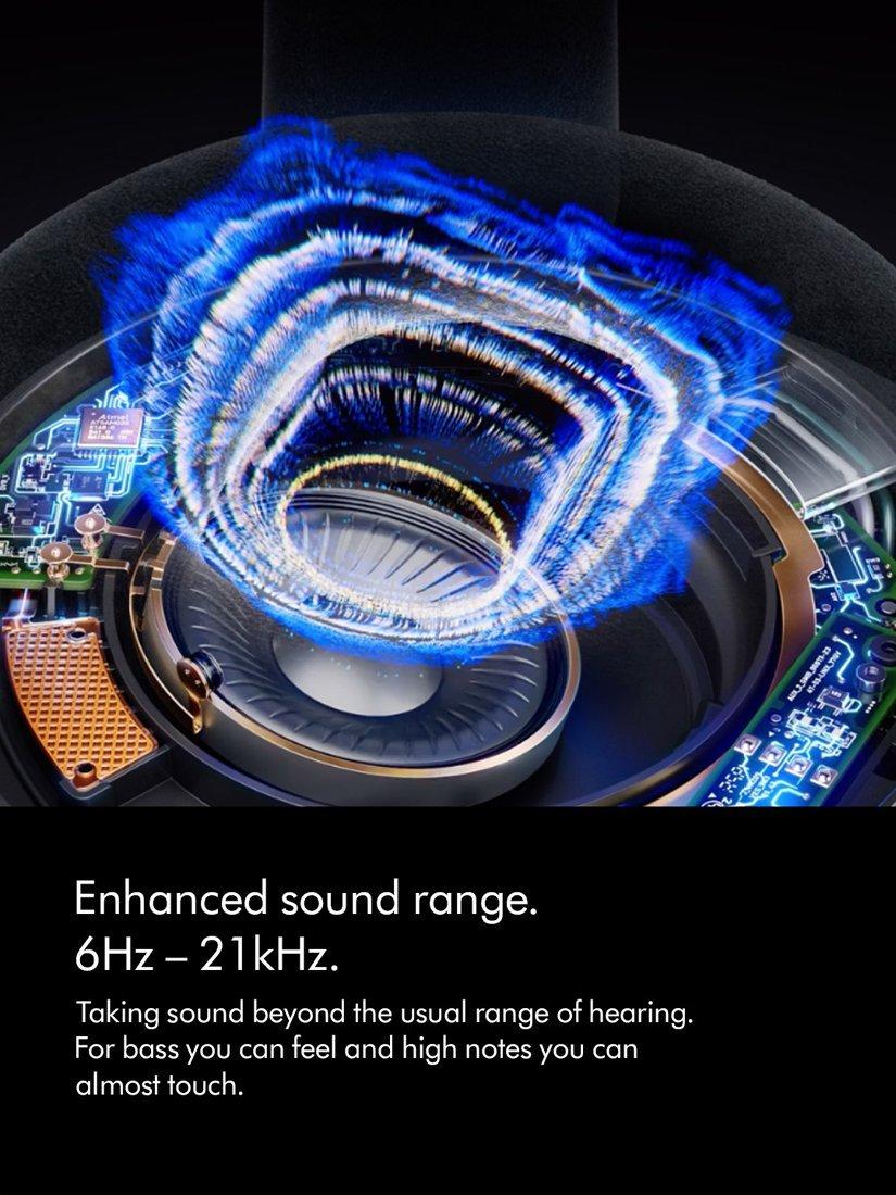 OnTrac Noise Cancelling Wireless Over Ear Headphones, Aluminium