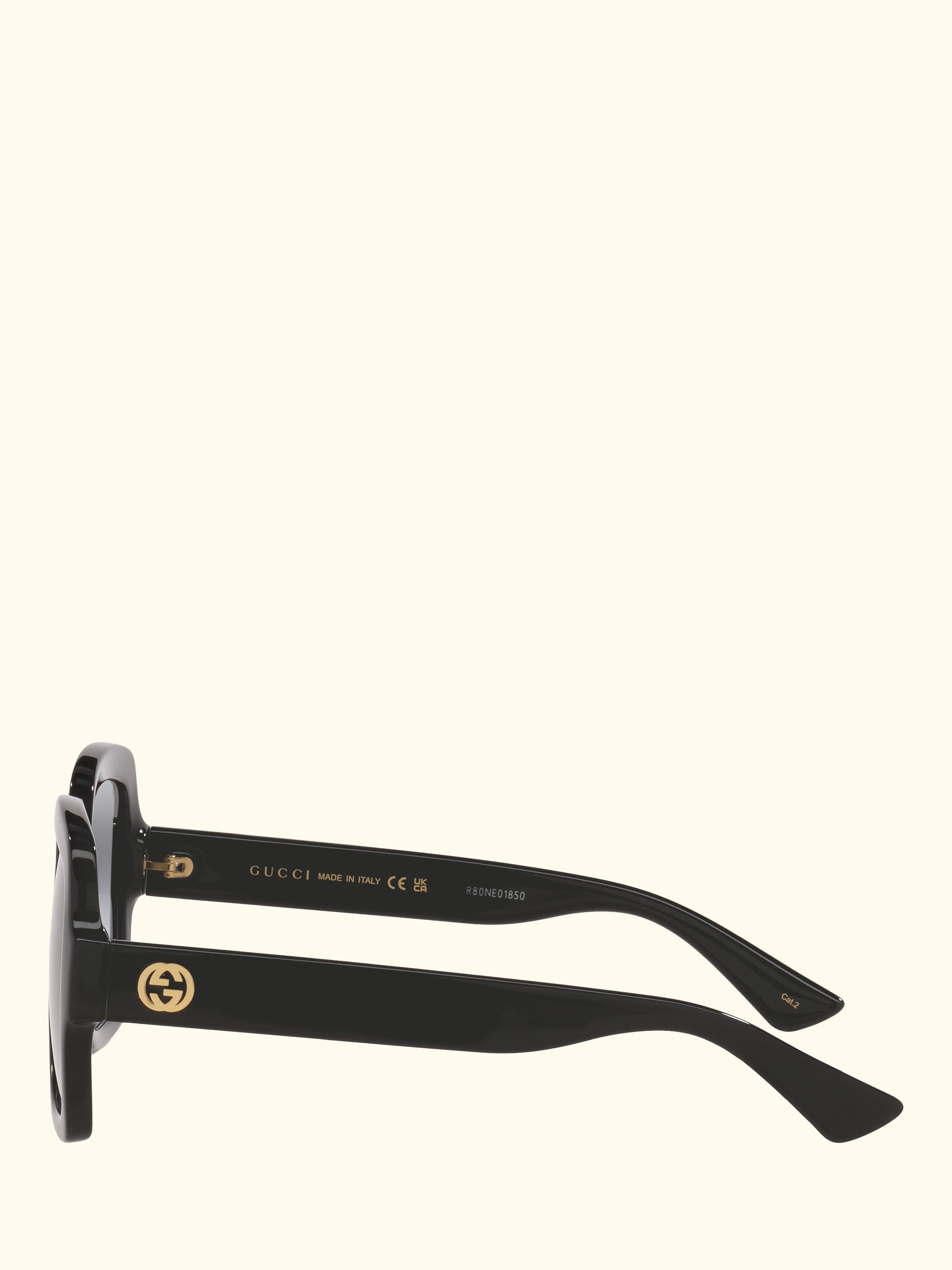 GC002057 Women's Rectangular Sunglasses, Black/Grey