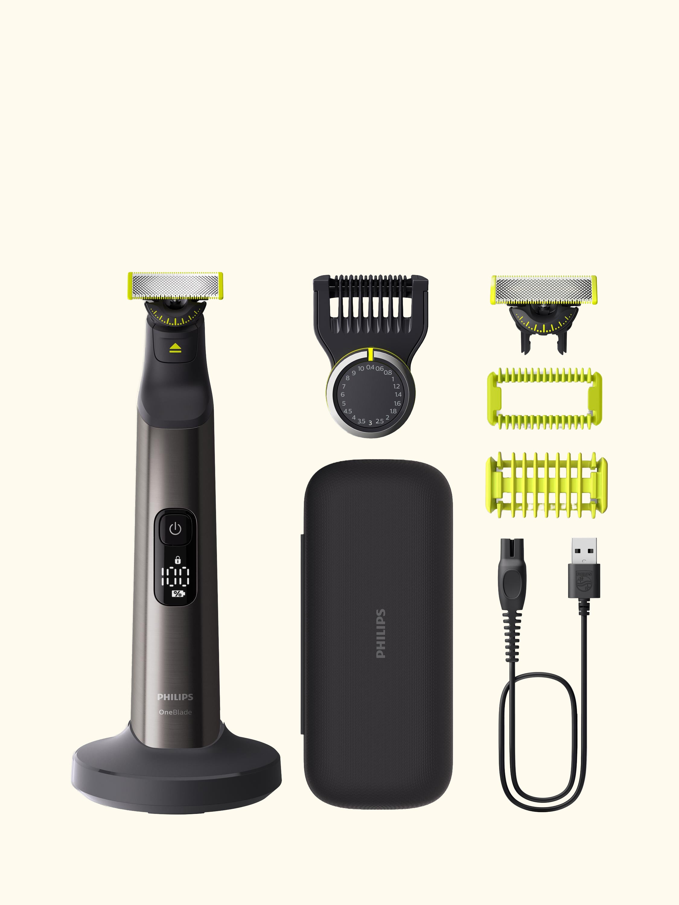 OneBlade Pro 360 QP6652/61 Men's Shaver, Black/Green