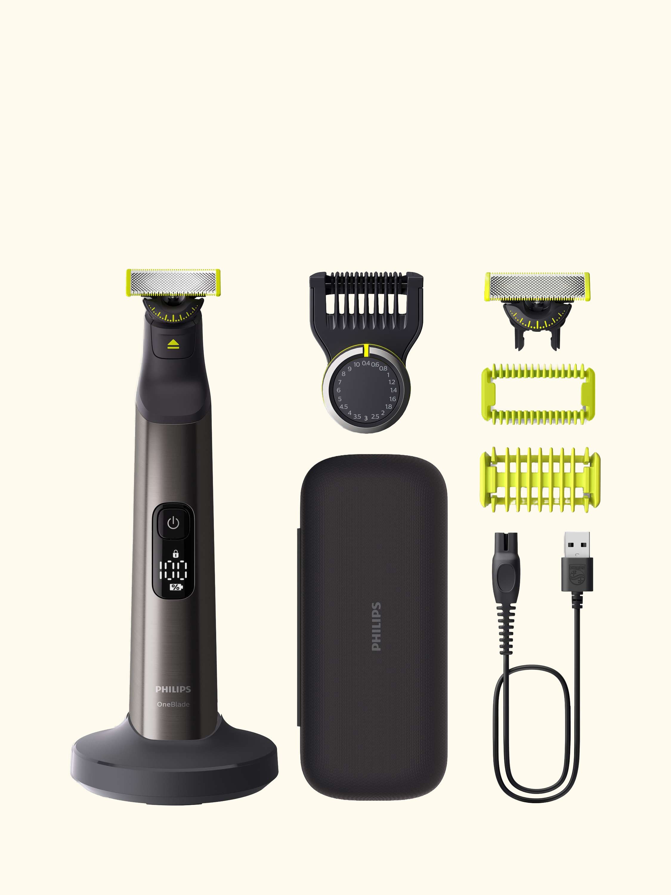 OneBlade Pro 360 QP6652/61 Men's Shaver, Black/Green