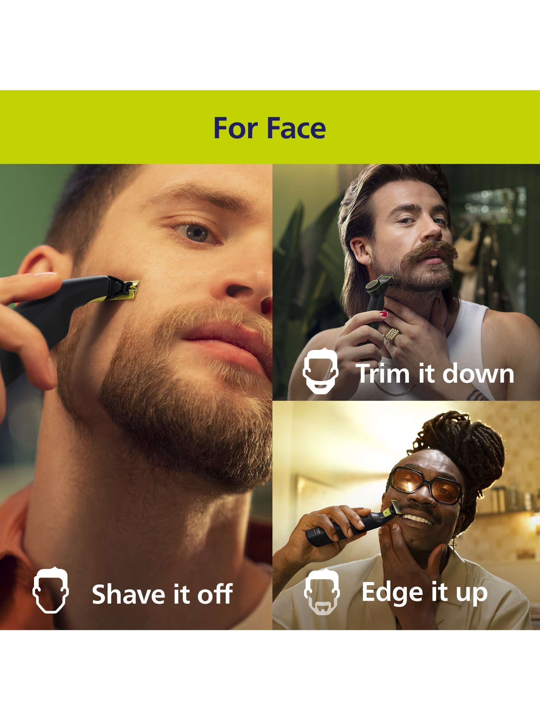 OneBlade Pro 360 QP6652/61 Men's Shaver, Black/Green
