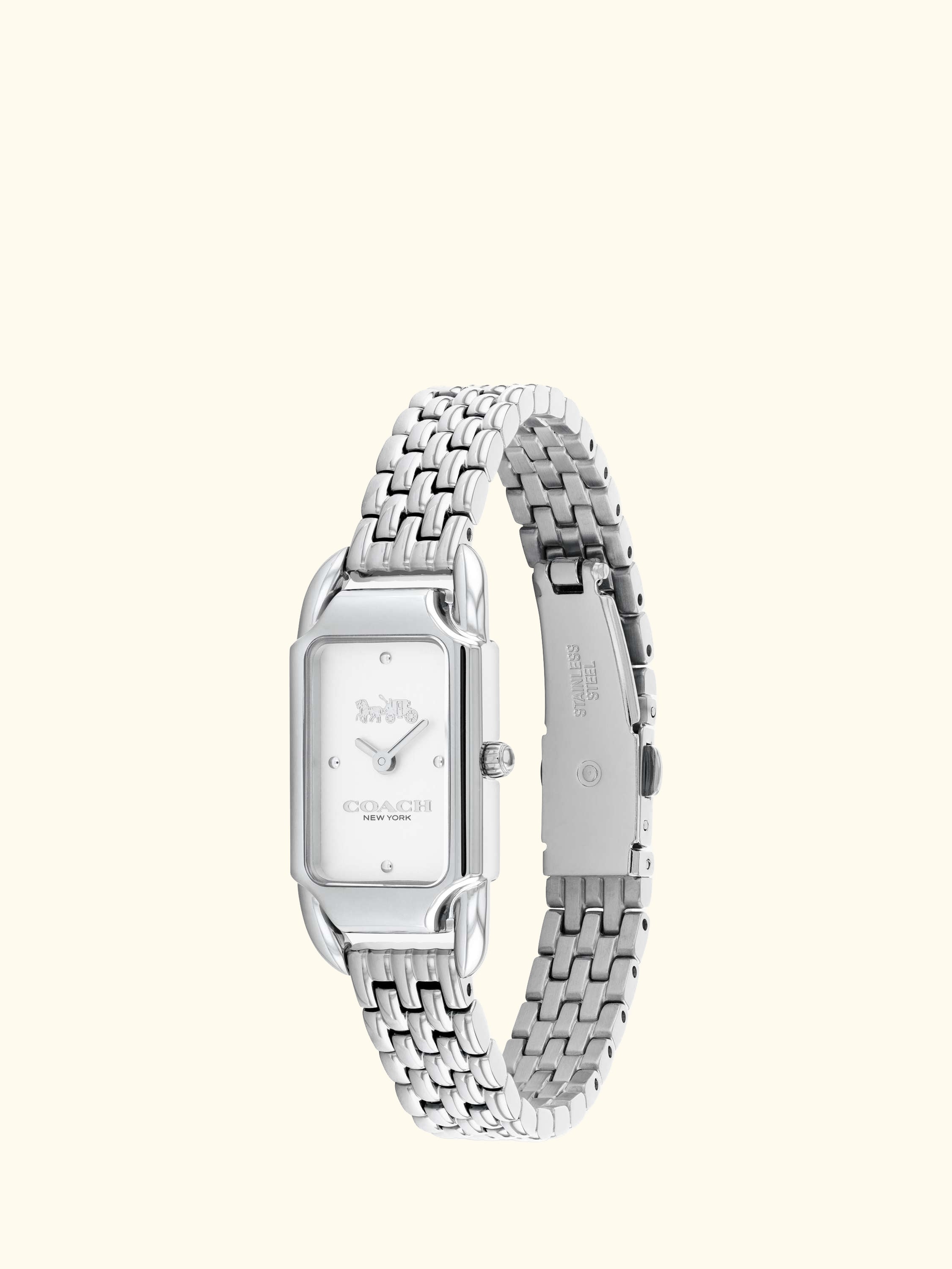 Women's Cadie Rectangular Bracelet Strap Watch, Silver