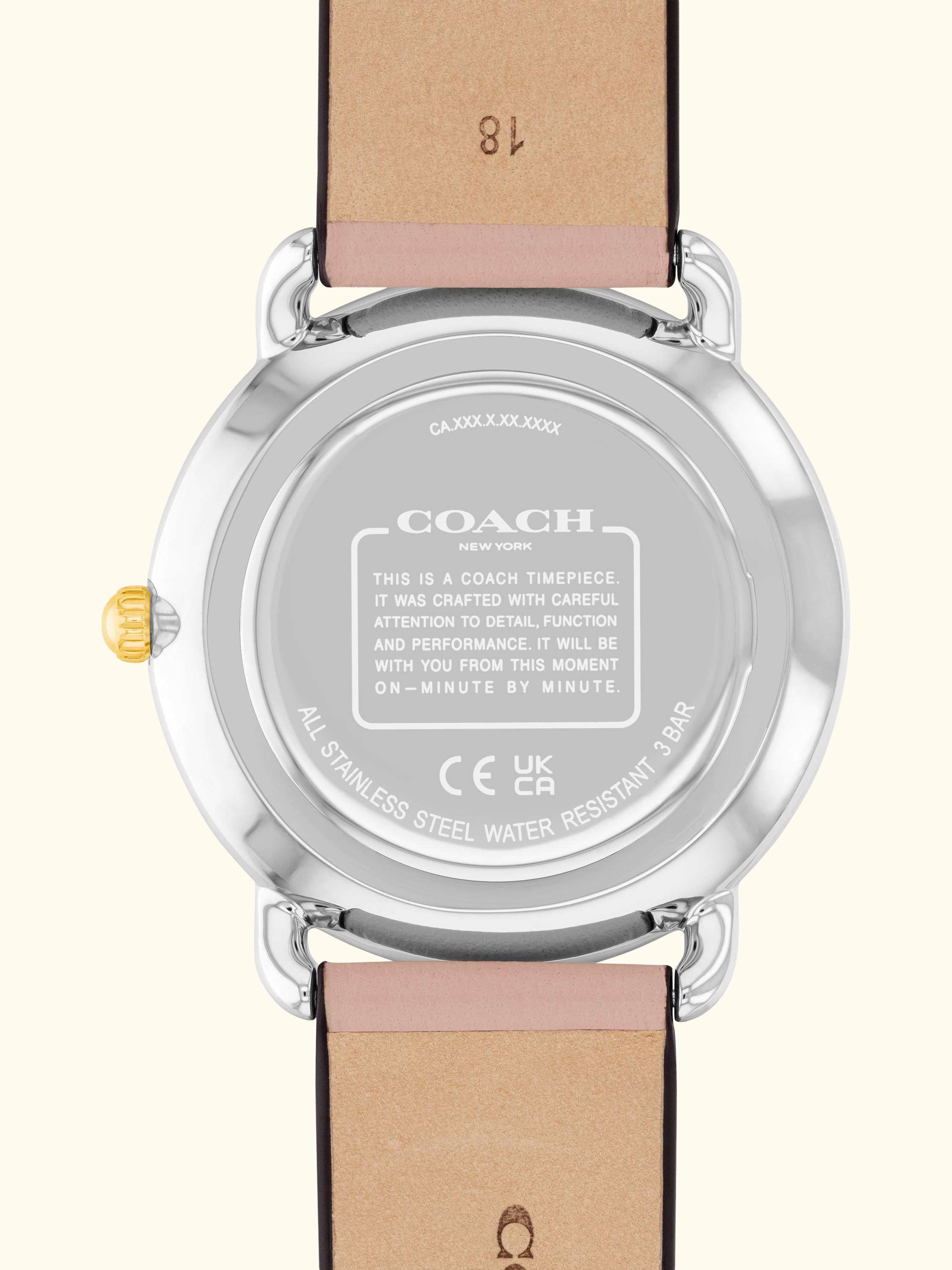 Women's Elliot Leather Strap Watch, Pink/Silver