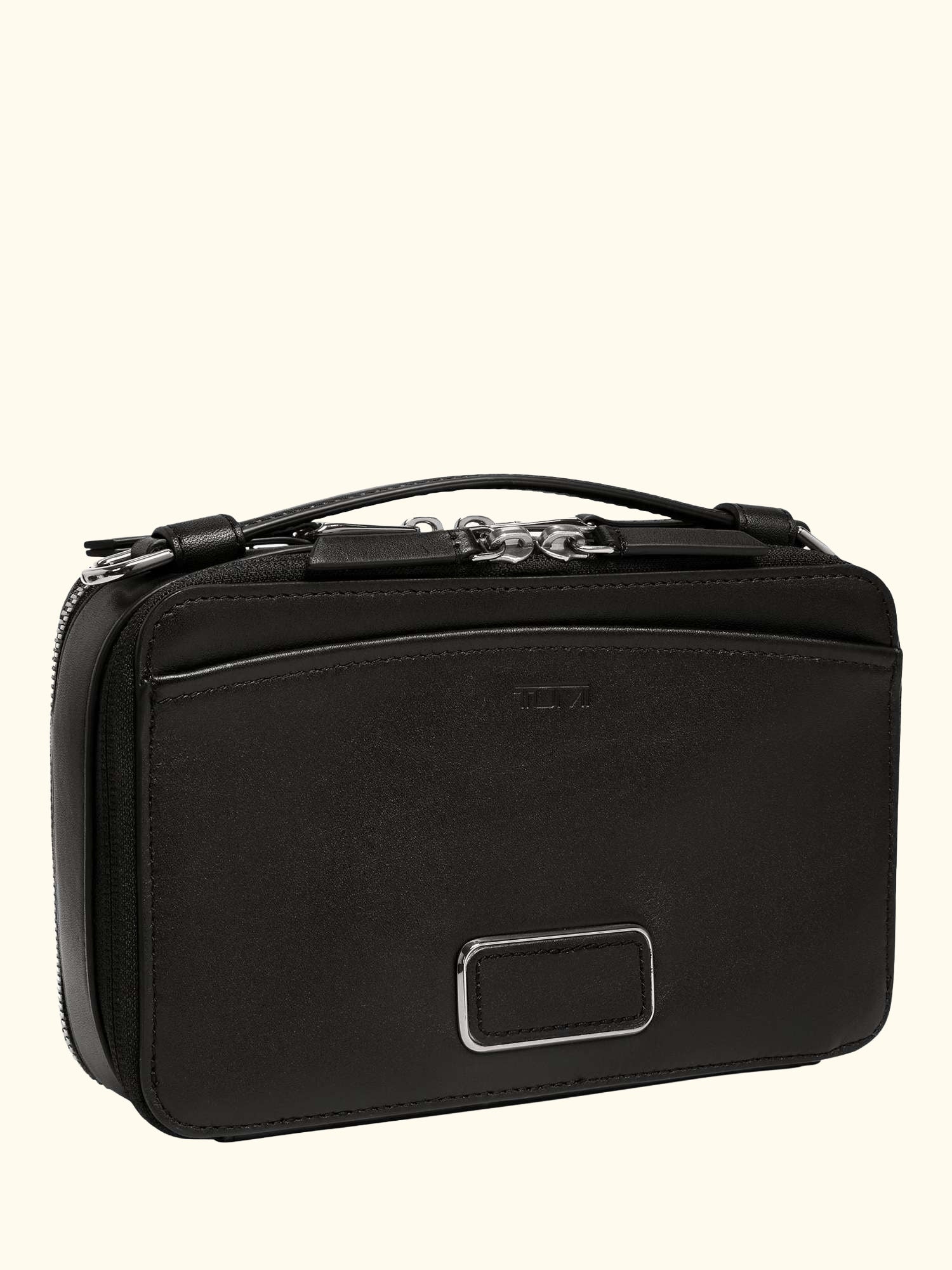 Myla Leather Crossbody Bag, Black/Gunmetal