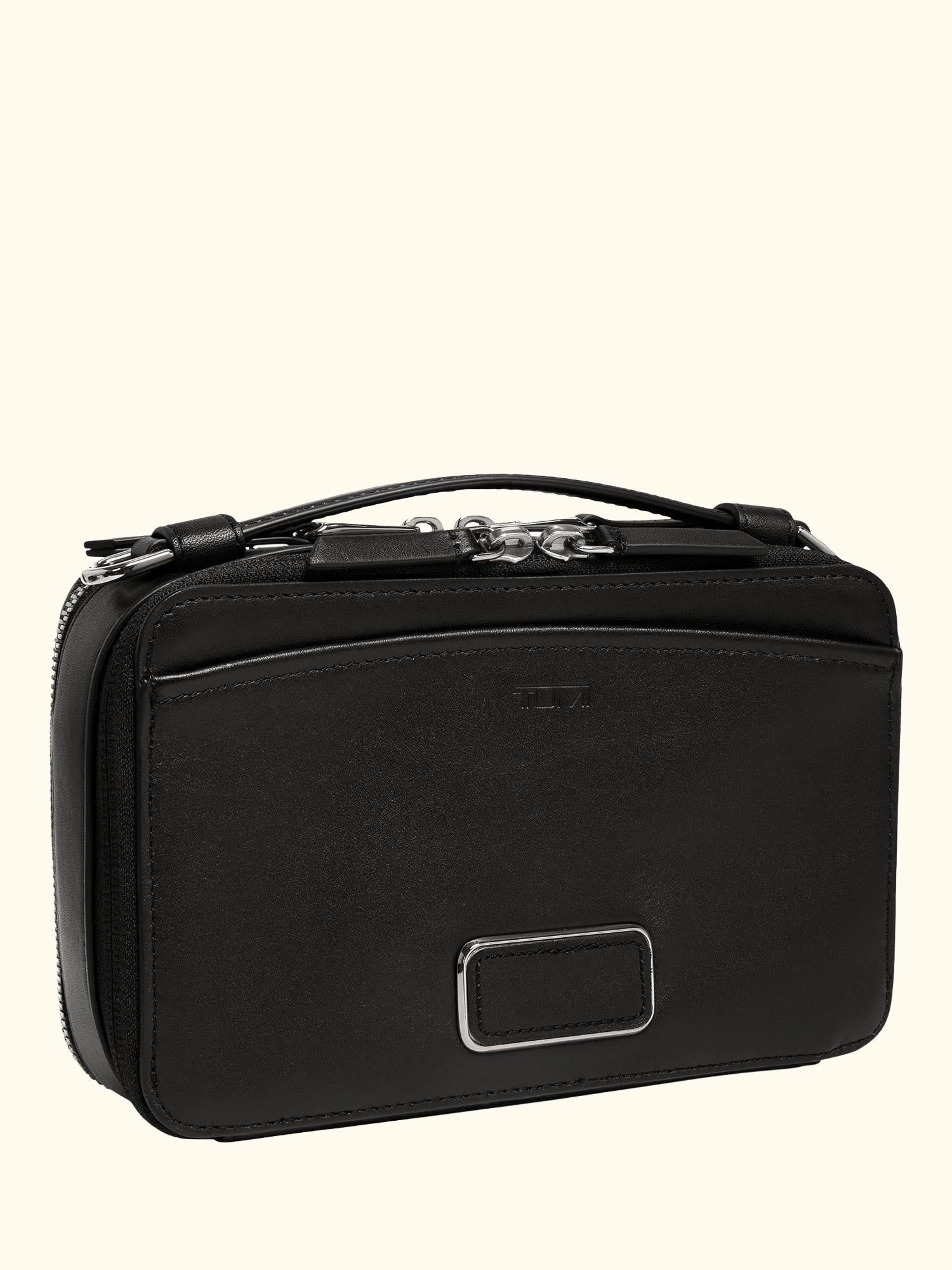 Myla Leather Crossbody Bag, Black/Gunmetal