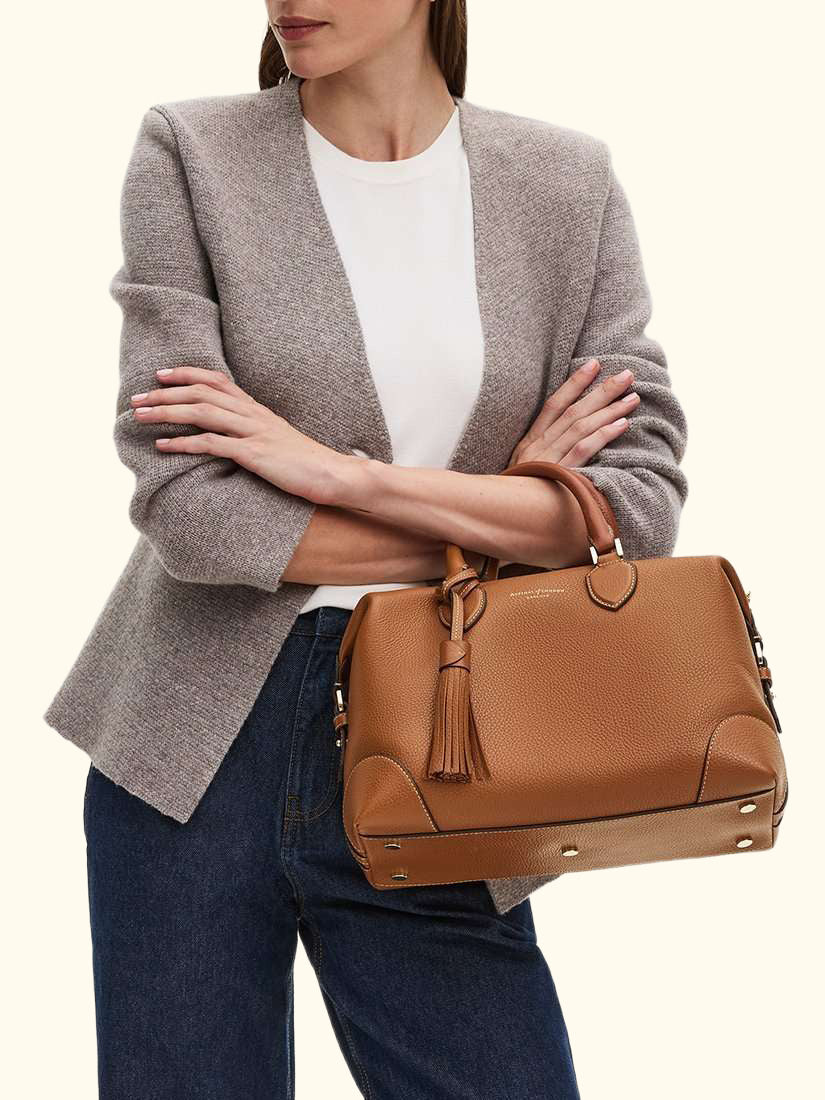 Hudson Pebble Leather Bowling Bag