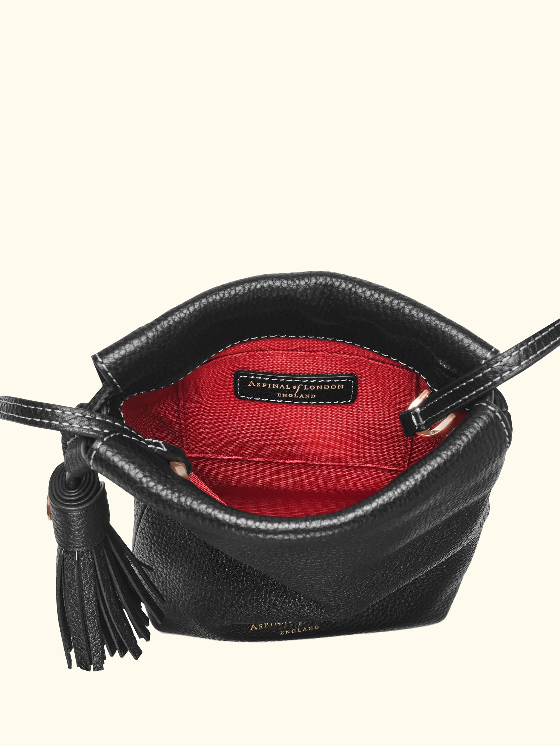 Hudson Small Grain Milled Pebble Leather Drawstring Crossbody Bag
