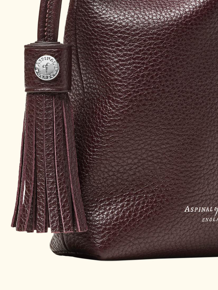 Hudson Small Grain Milled Pebble Leather Drawstring Crossbody Bag